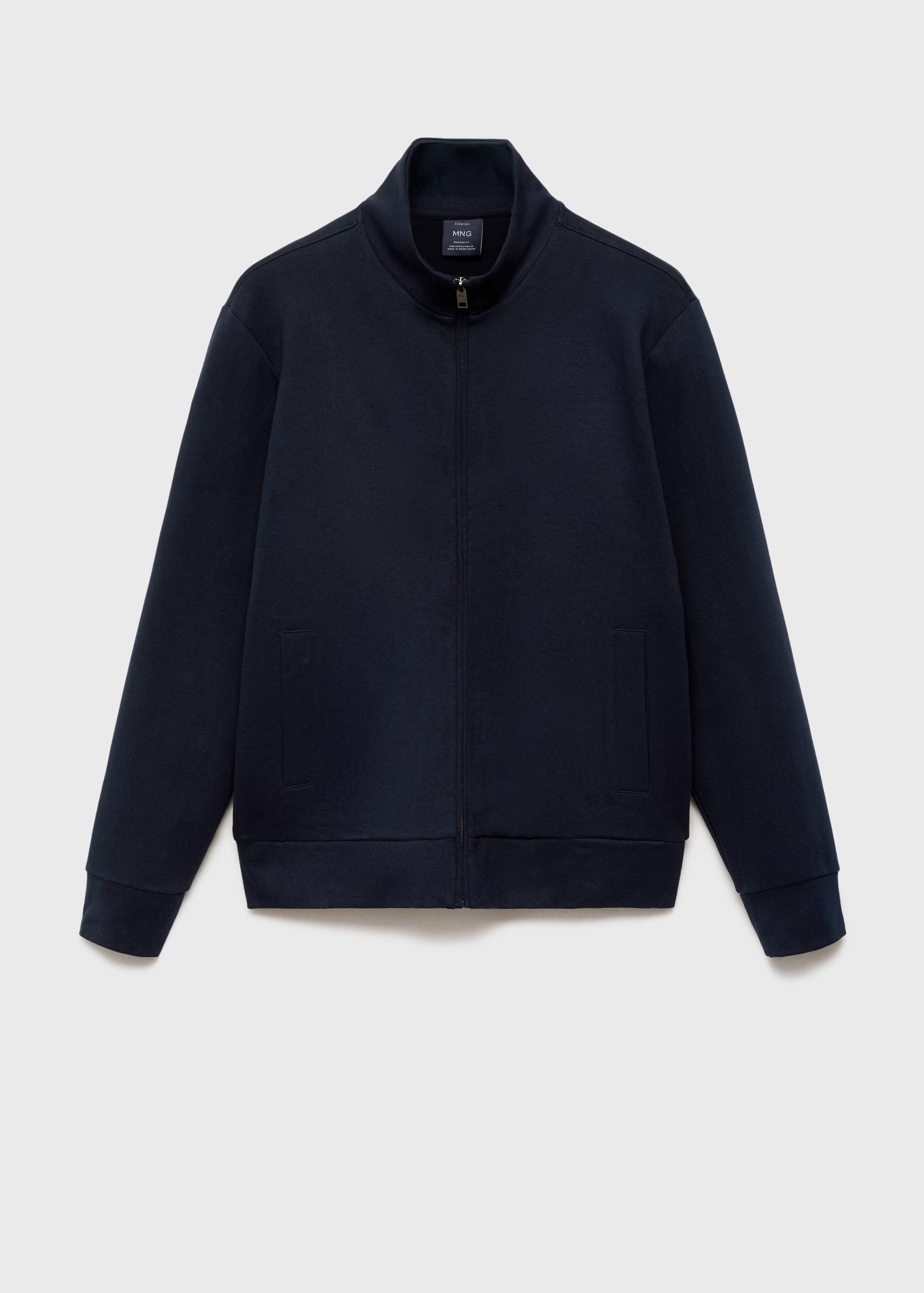 Cotton perkins-neck sweatshirt with zip - Article without model