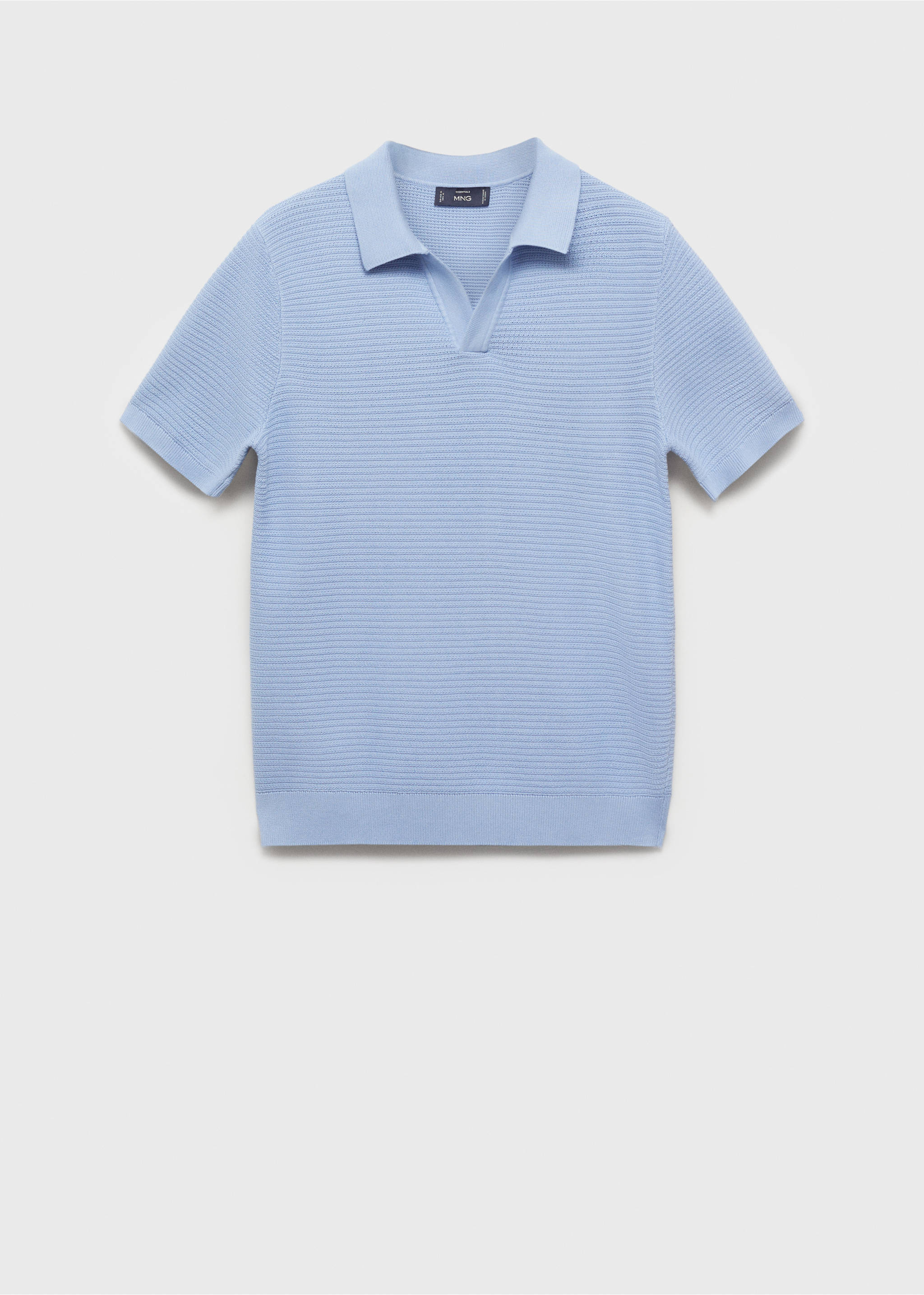 100% cotton knitted polo structure - Article without model, Sky Blue. Ref: 87024412-00.