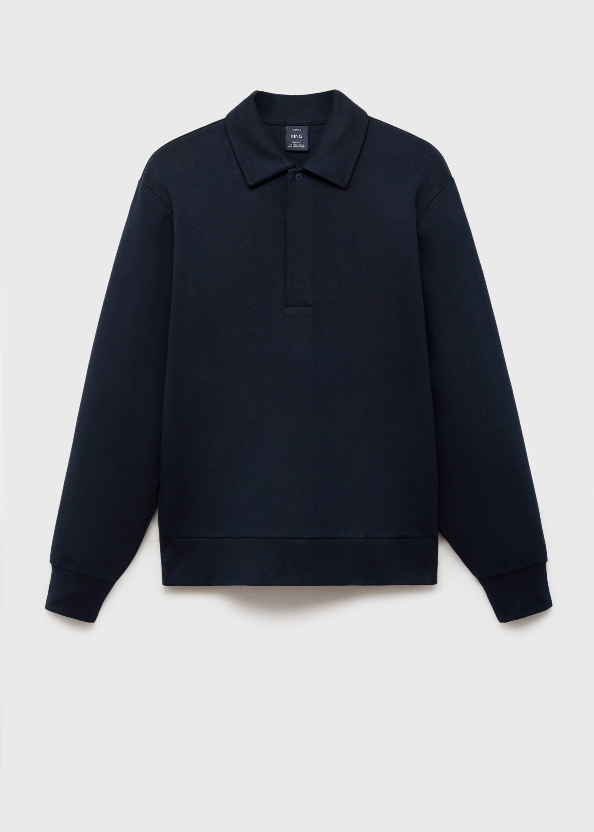 Sweat-shirt polo coton regular-fit - Article sans modèle, Bleu nuit. Ref: 87024413-00.