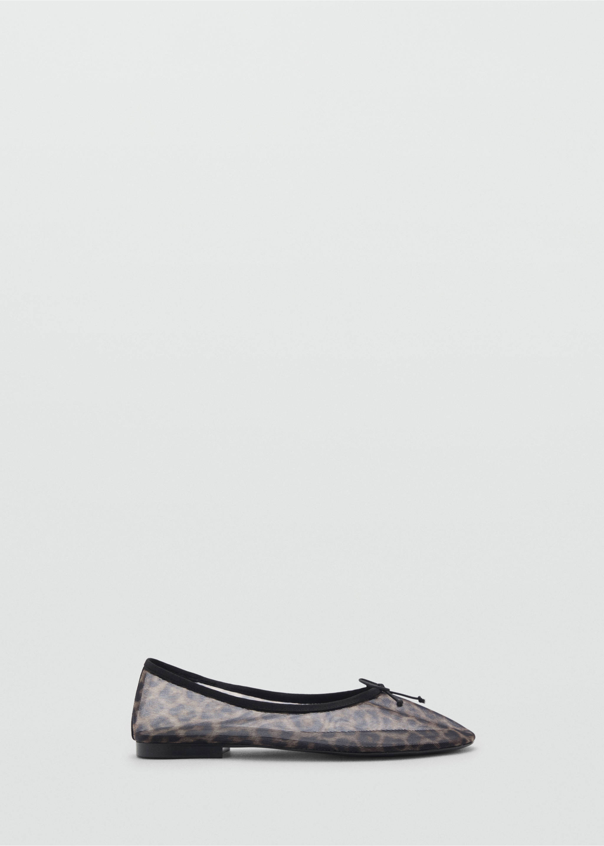 Animal-print mesh ballerina flats - Article without model, Black. Ref: 87024416-00.