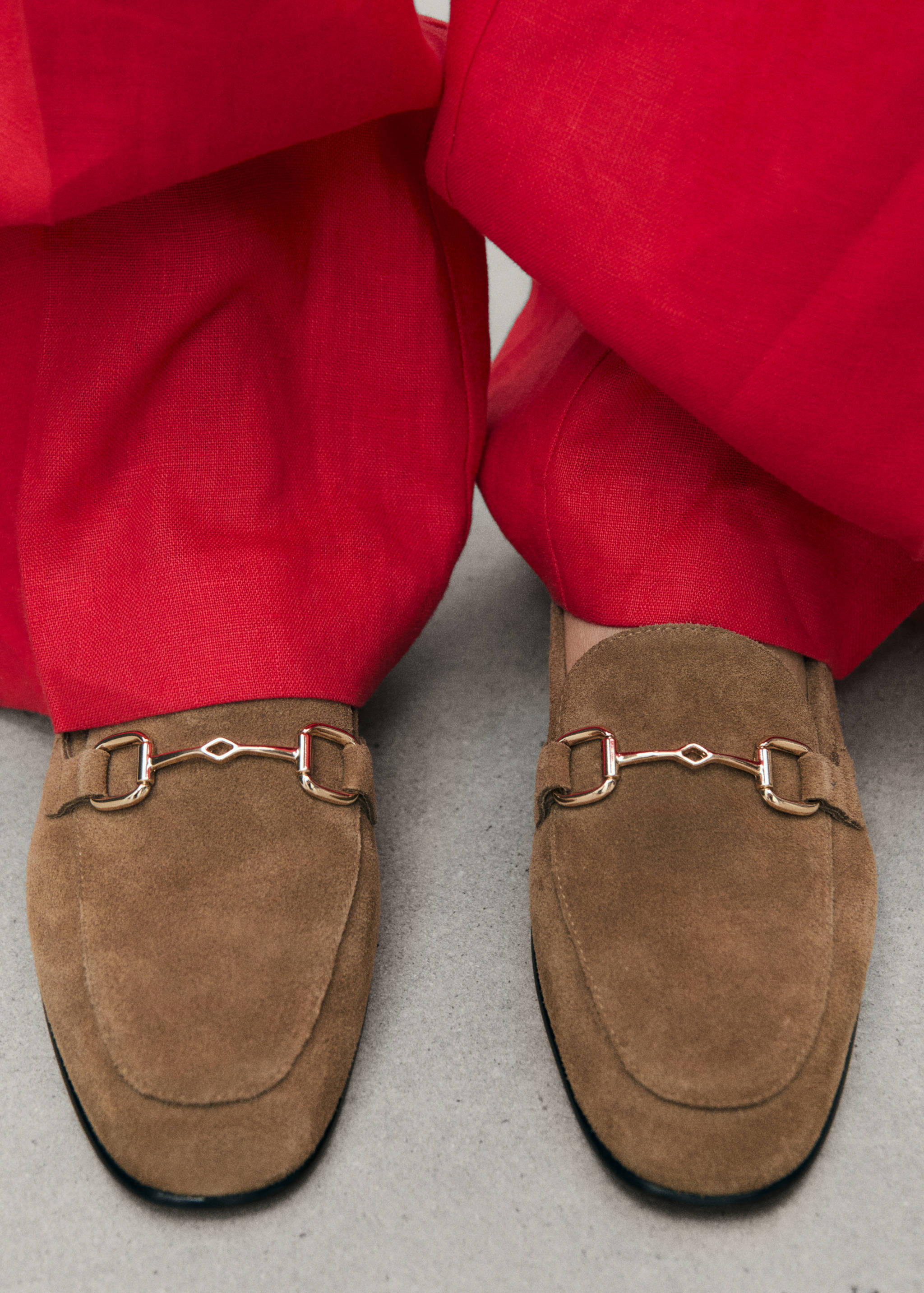 Suede moccasins with buckle - General plane