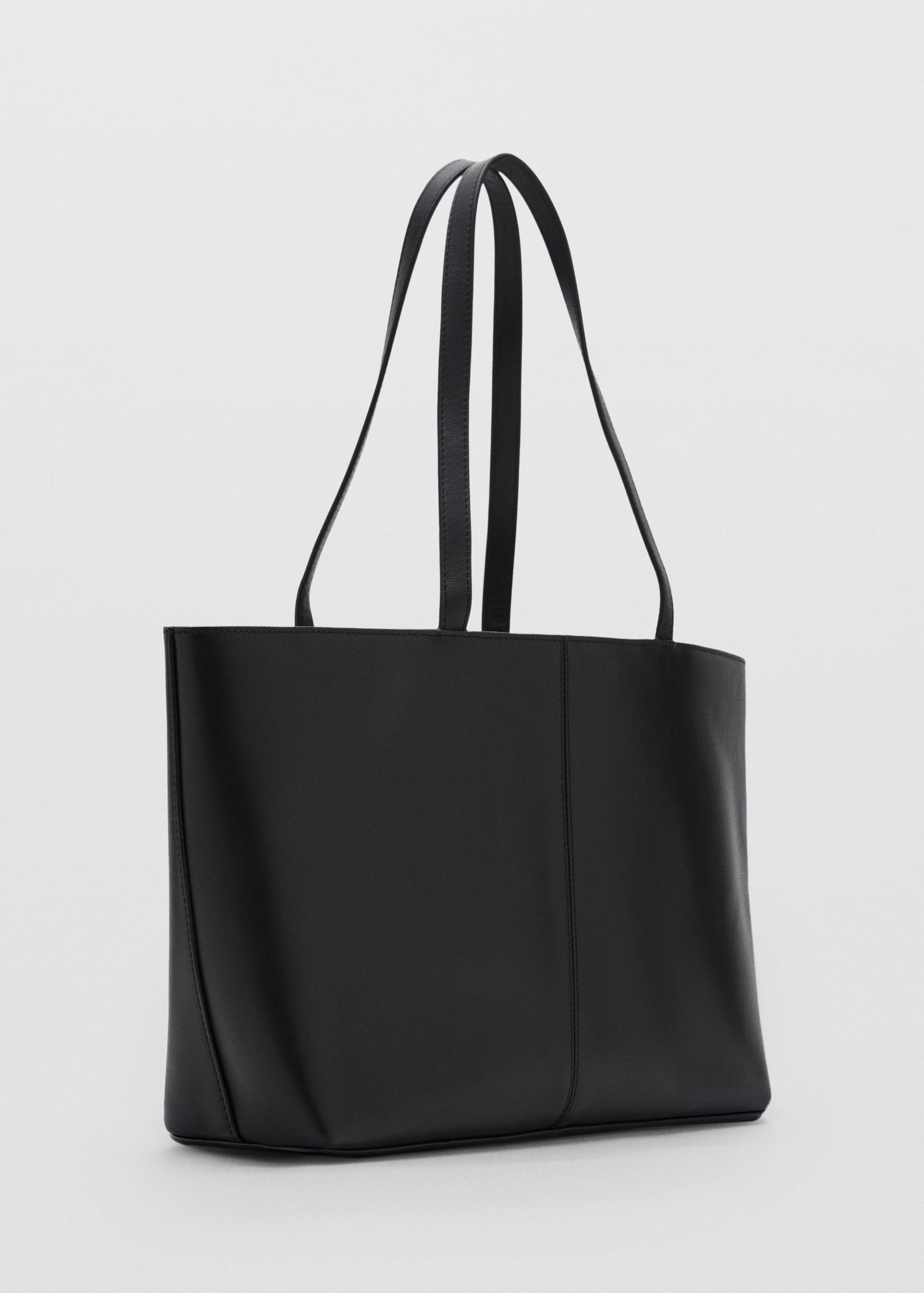 Medium leather shopper bag - Medium plane