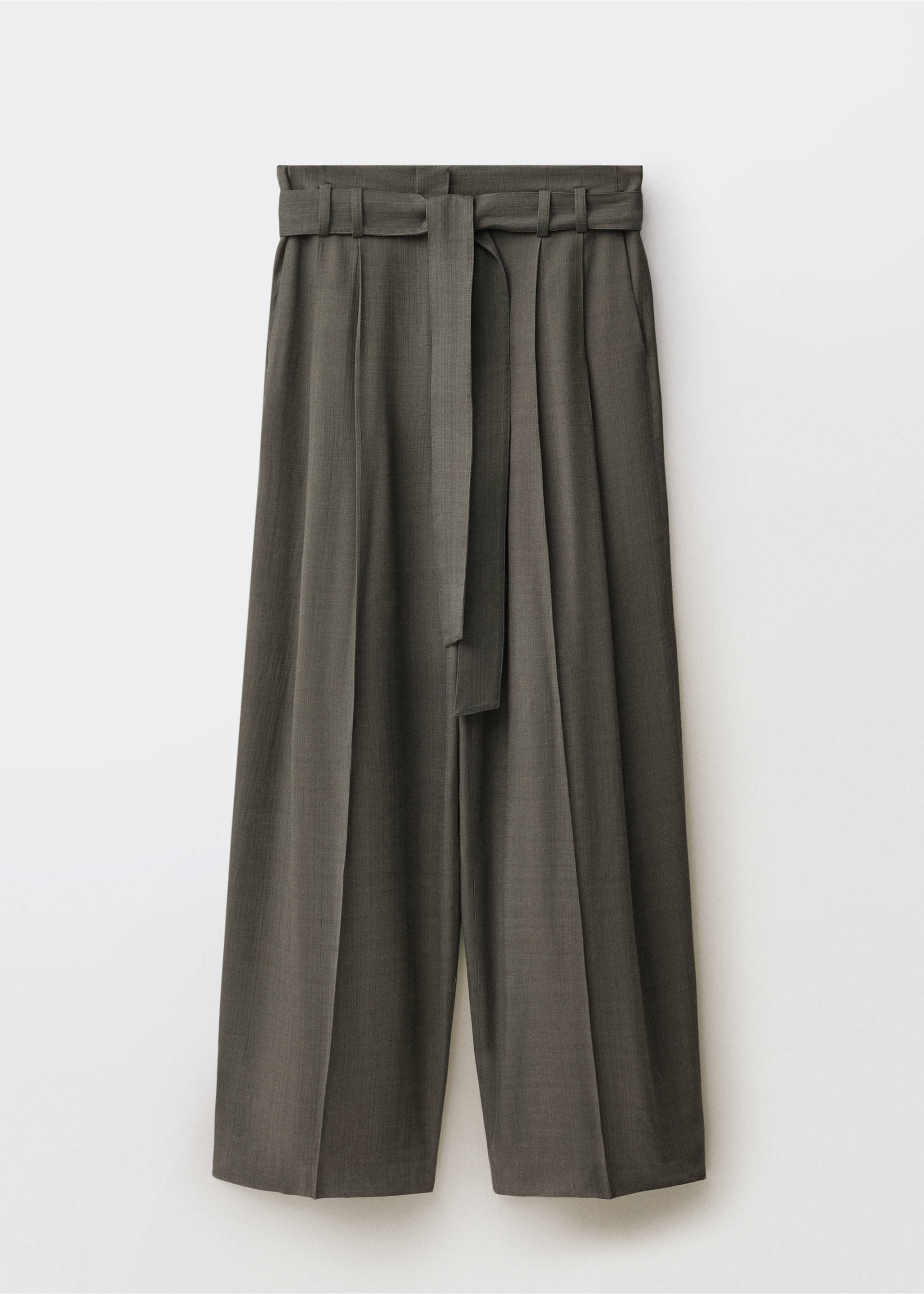 Suit trousers with belt clips - Article without model, Khaki. Ref: 87024421-00.