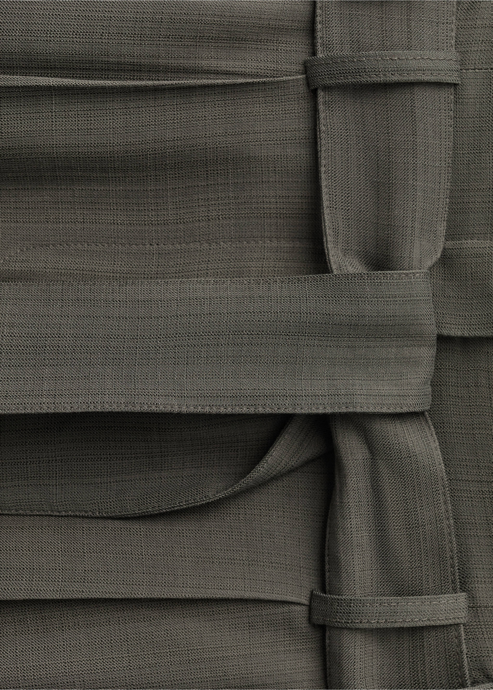 Suit trousers with belt clips - Details of the article 0, Khaki. Ref: 87024421-00.