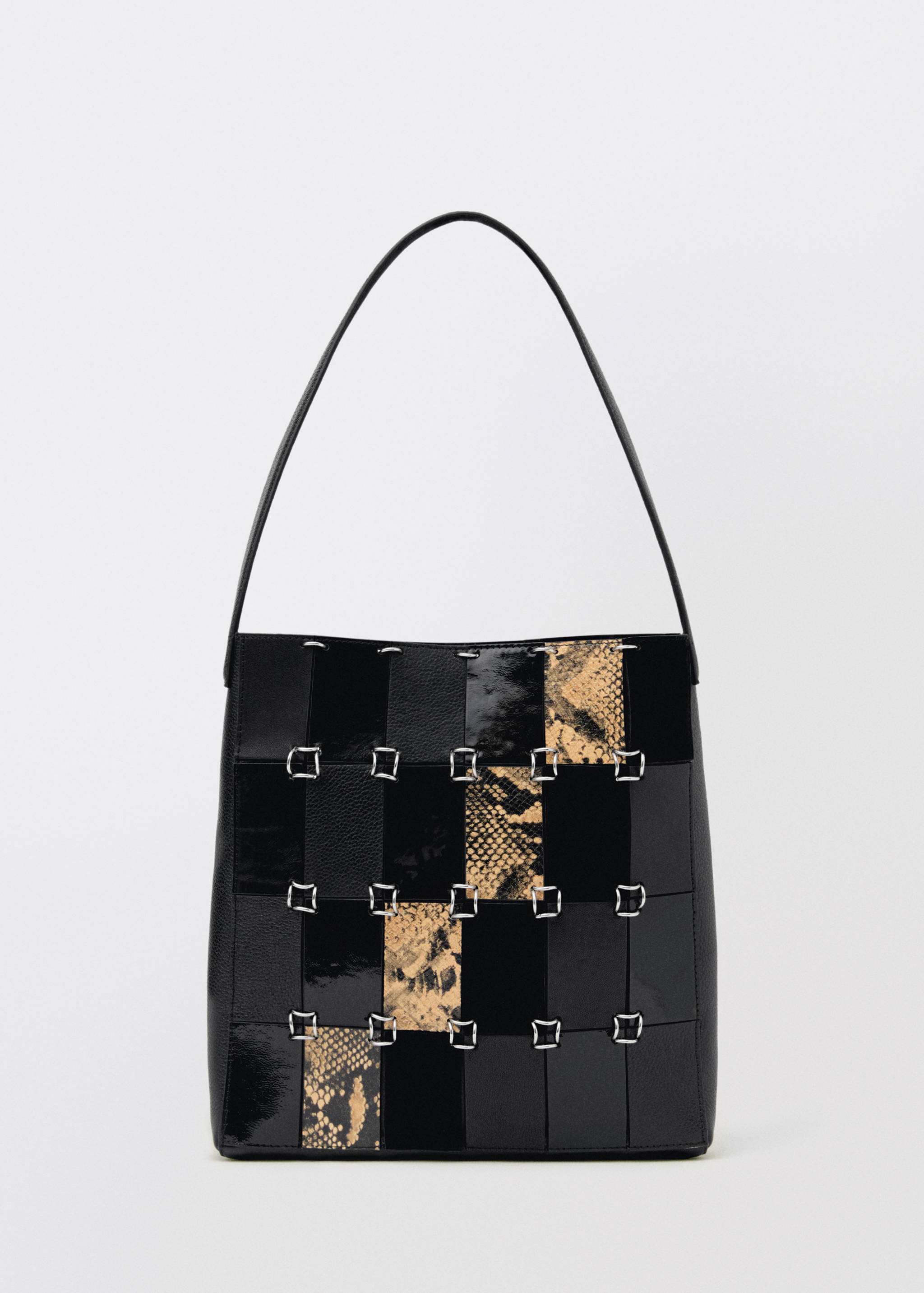 Ledertasche in kombinierter Patchwork-Optik - Artikel ohne Model
