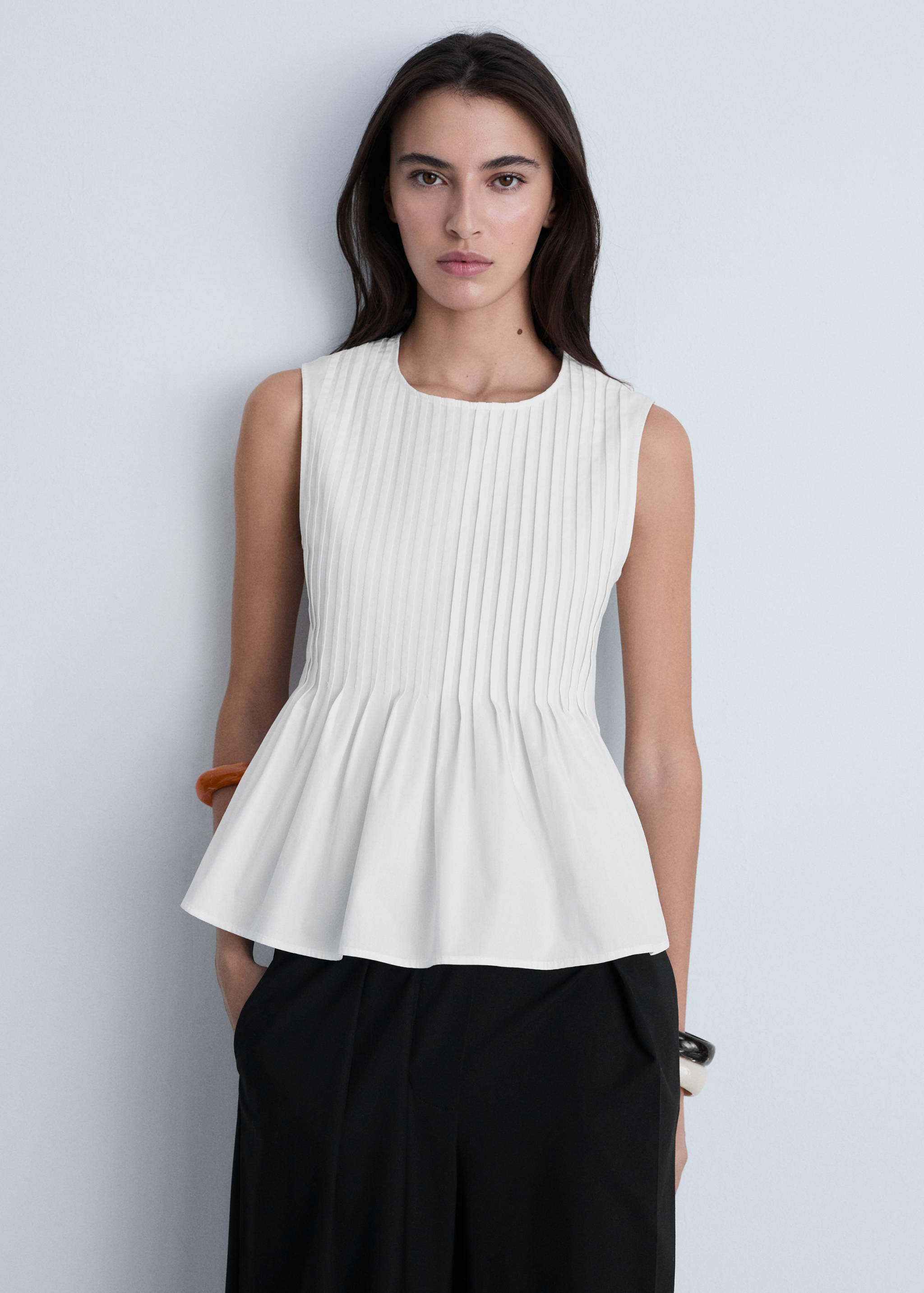 Cotton pleats top - Medium plane