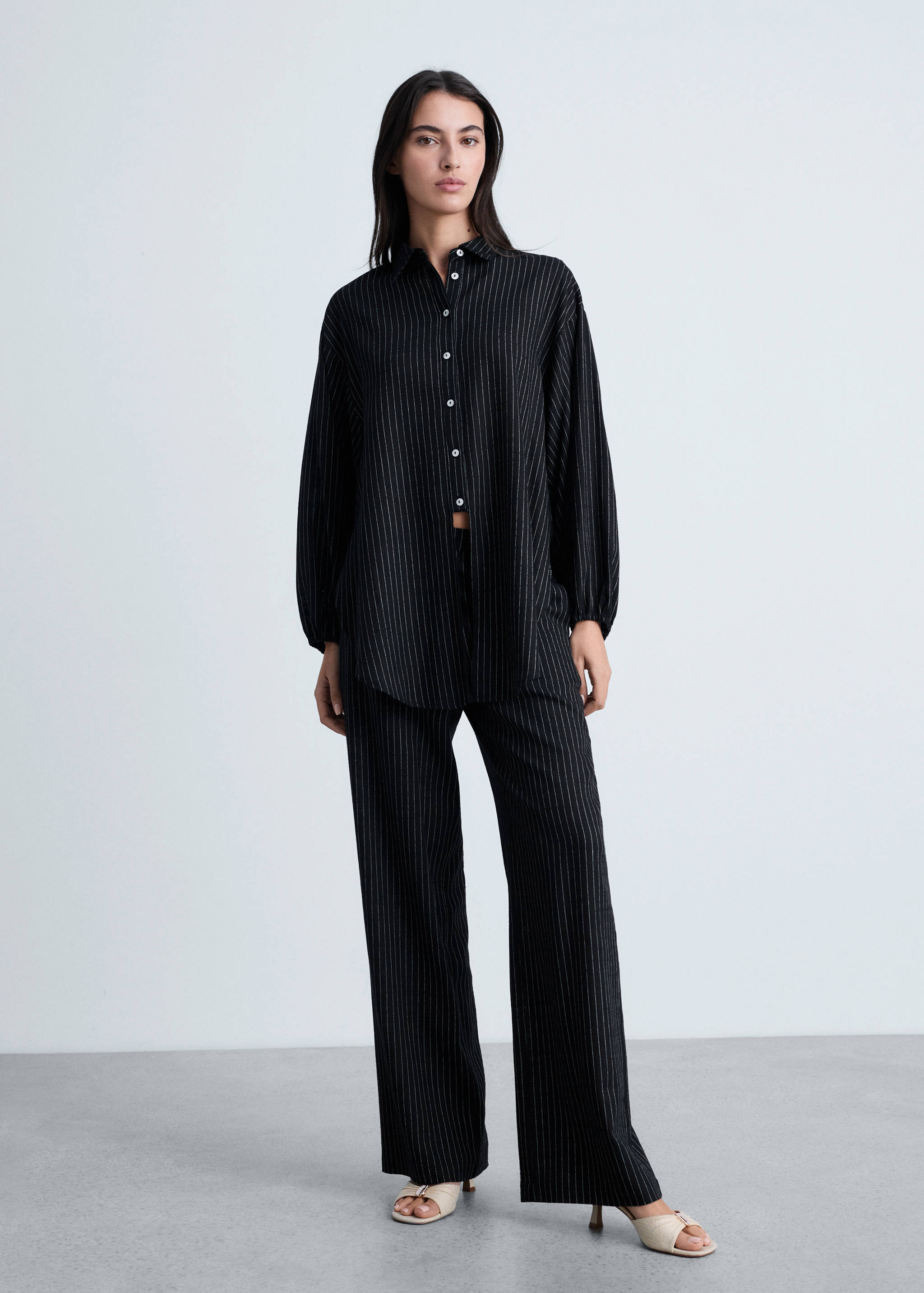 Straight striped trousers - General plane