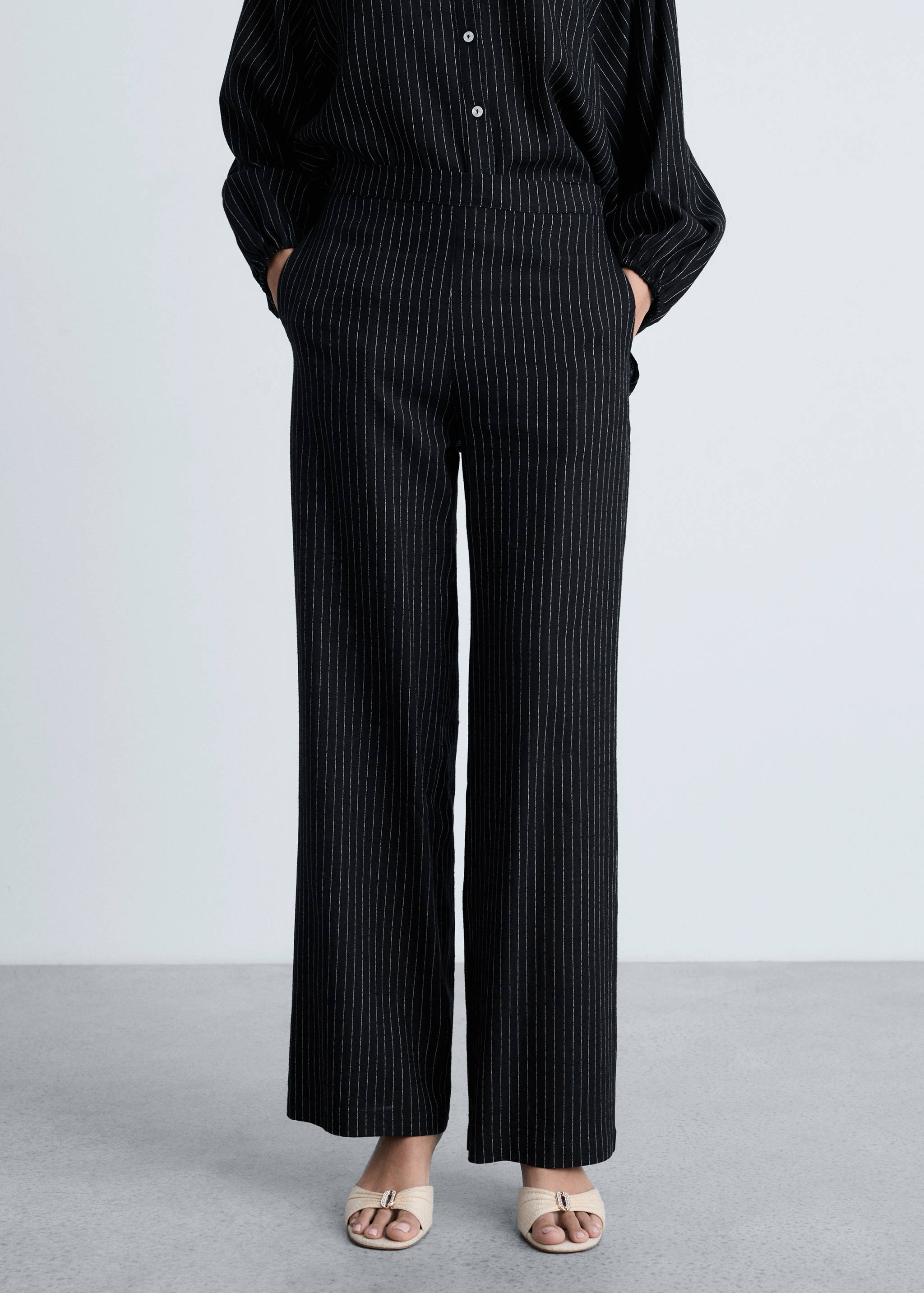 Straight striped trousers - Medium plane