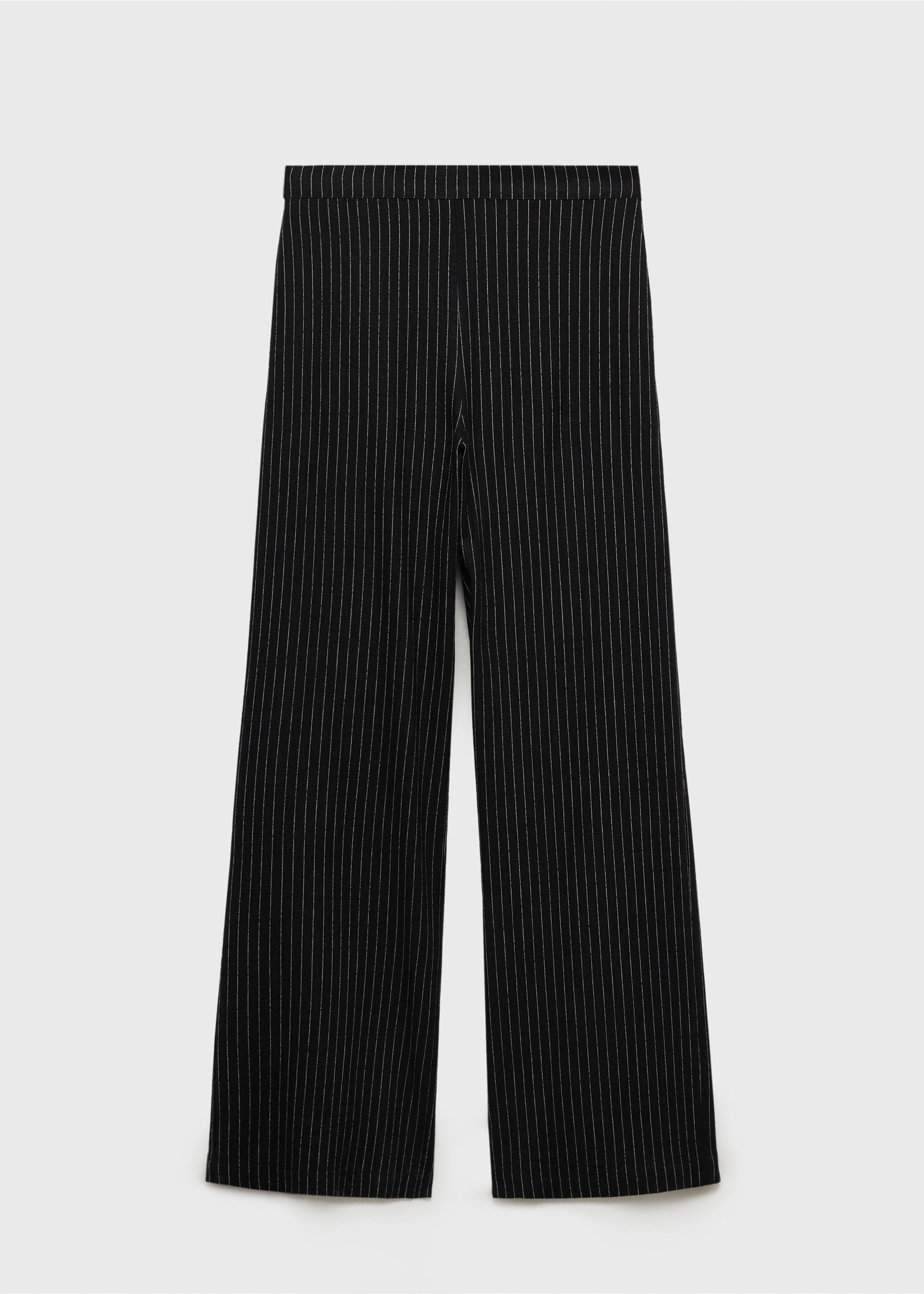 Pantalon droit à rayures - Article sans modèle, Noir. Ref: 87024780-00.