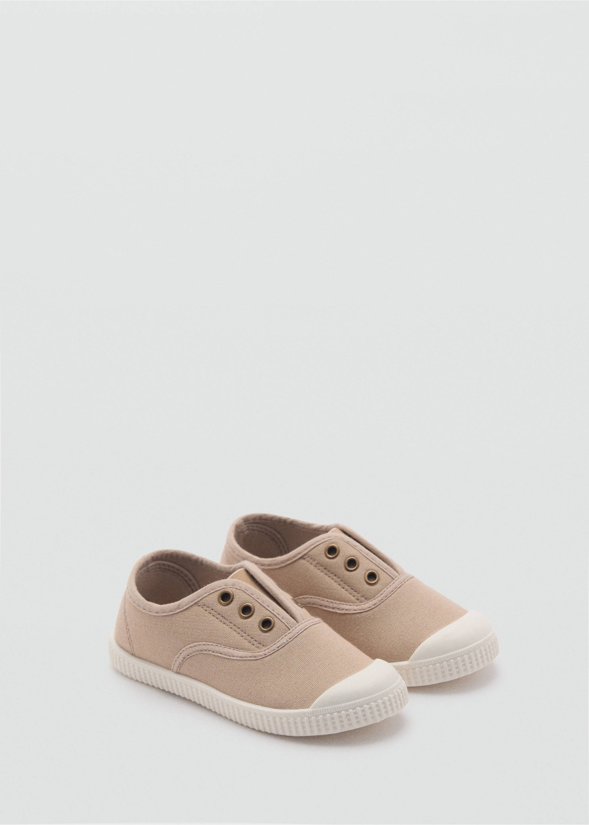 Sneakers mit Stretch-Einsatz - Mittlere Ansicht, Mittelbraun. Ref: 87024783-00.