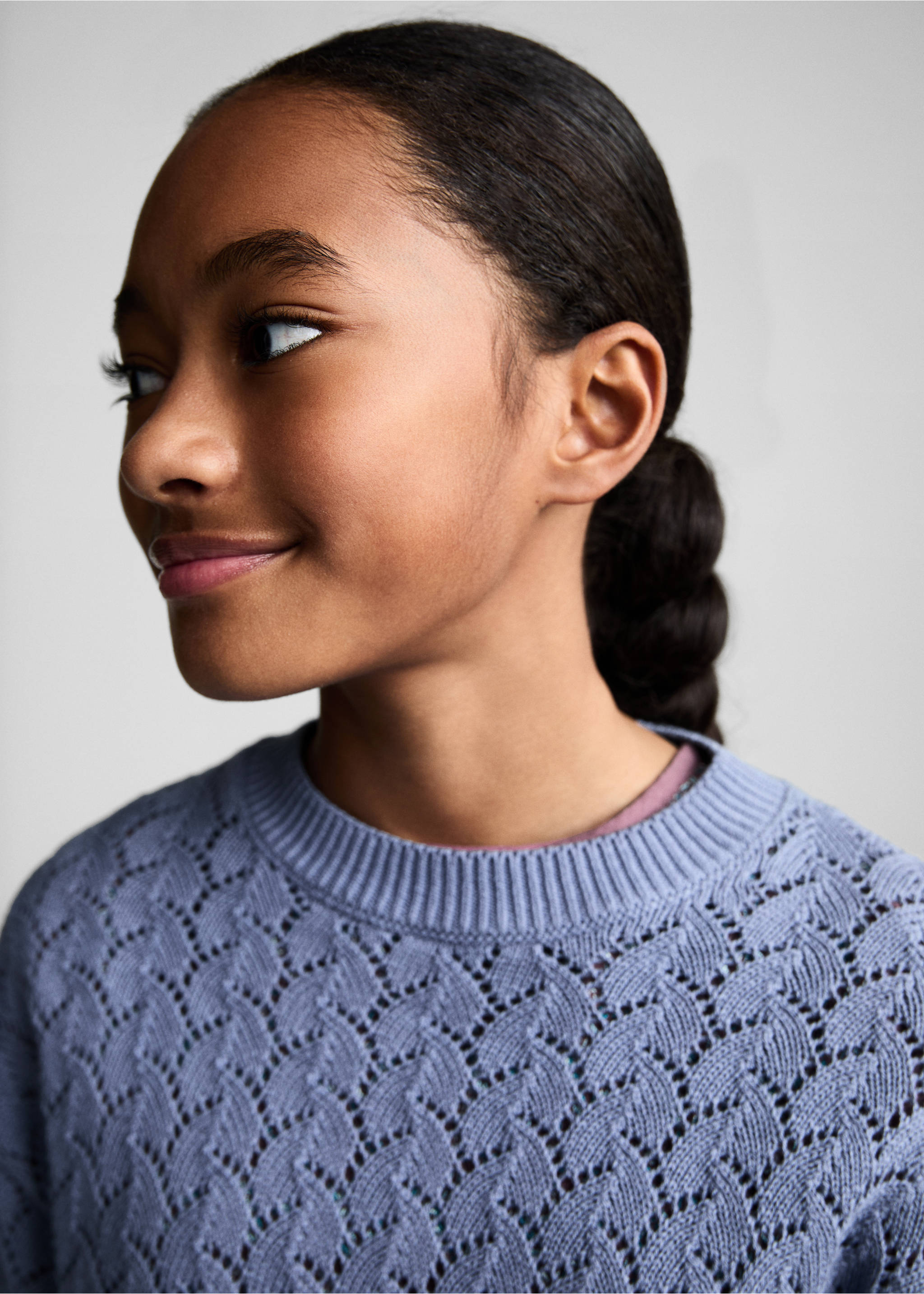 Jersey punto calado - Detalle del artículo 1, Azul. Ref: 87024794-00.