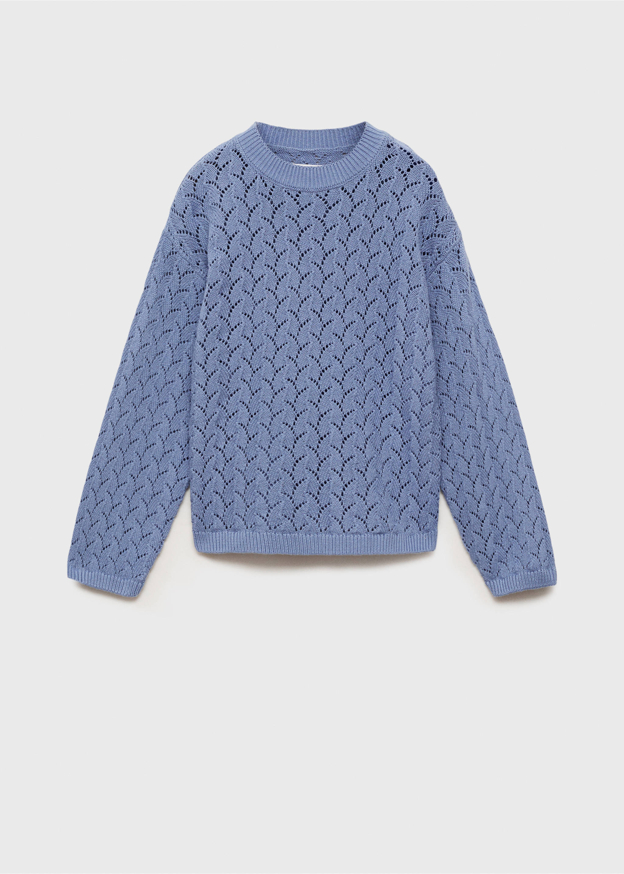 Openwork knit sweater - Article without model, Blue. Ref: 87024794-00.