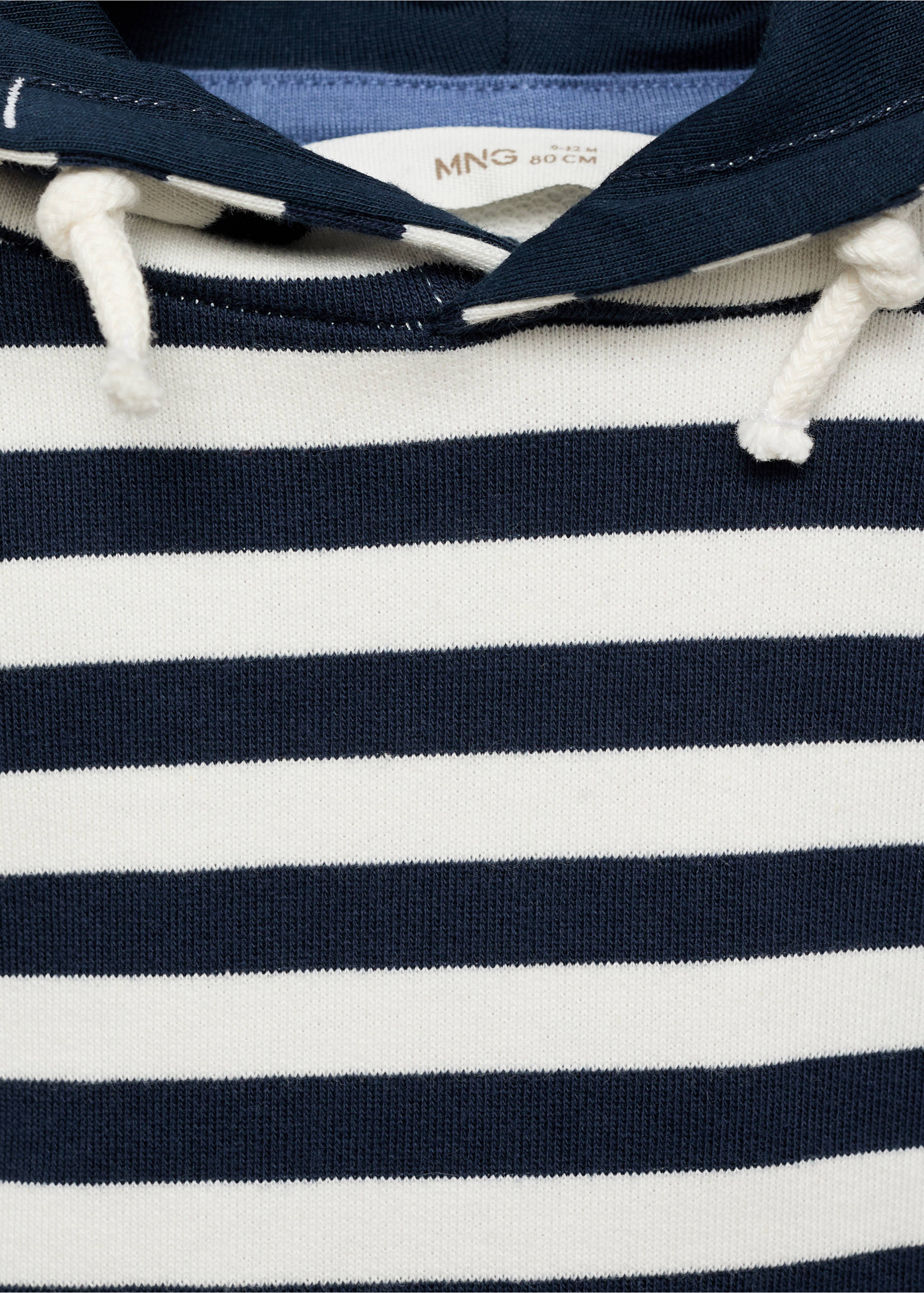 Gestreiftes Sweatshirt mit Kapuze - Detail des Artikels 8, Dunkles Marineblau. Ref: 87024798-00.