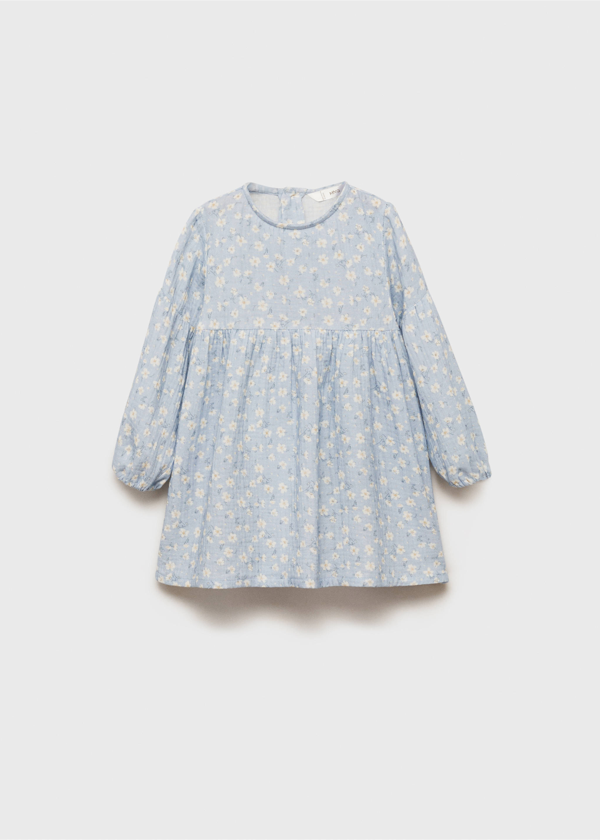 Flower print dress - Article without model, Sky Blue. Ref: 87024800-00.