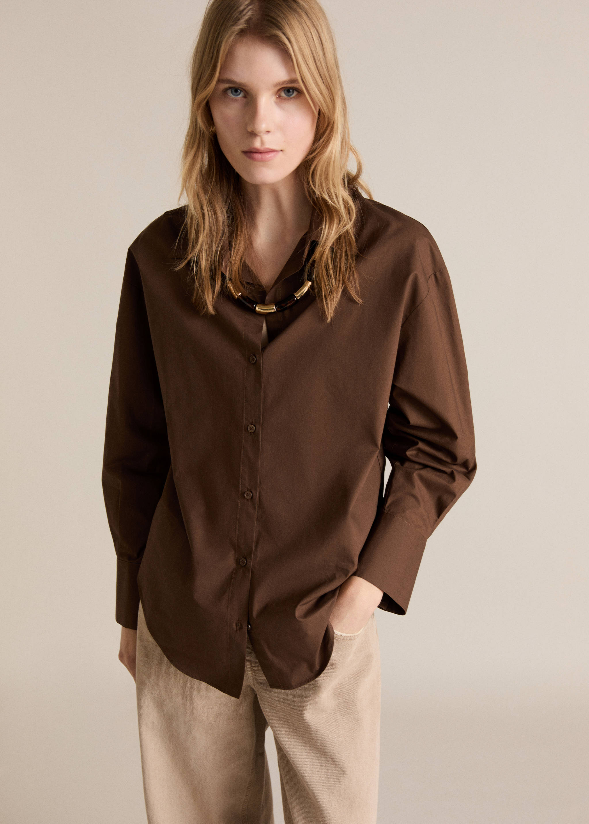 Camisa recta 100% algodón - Plano medio