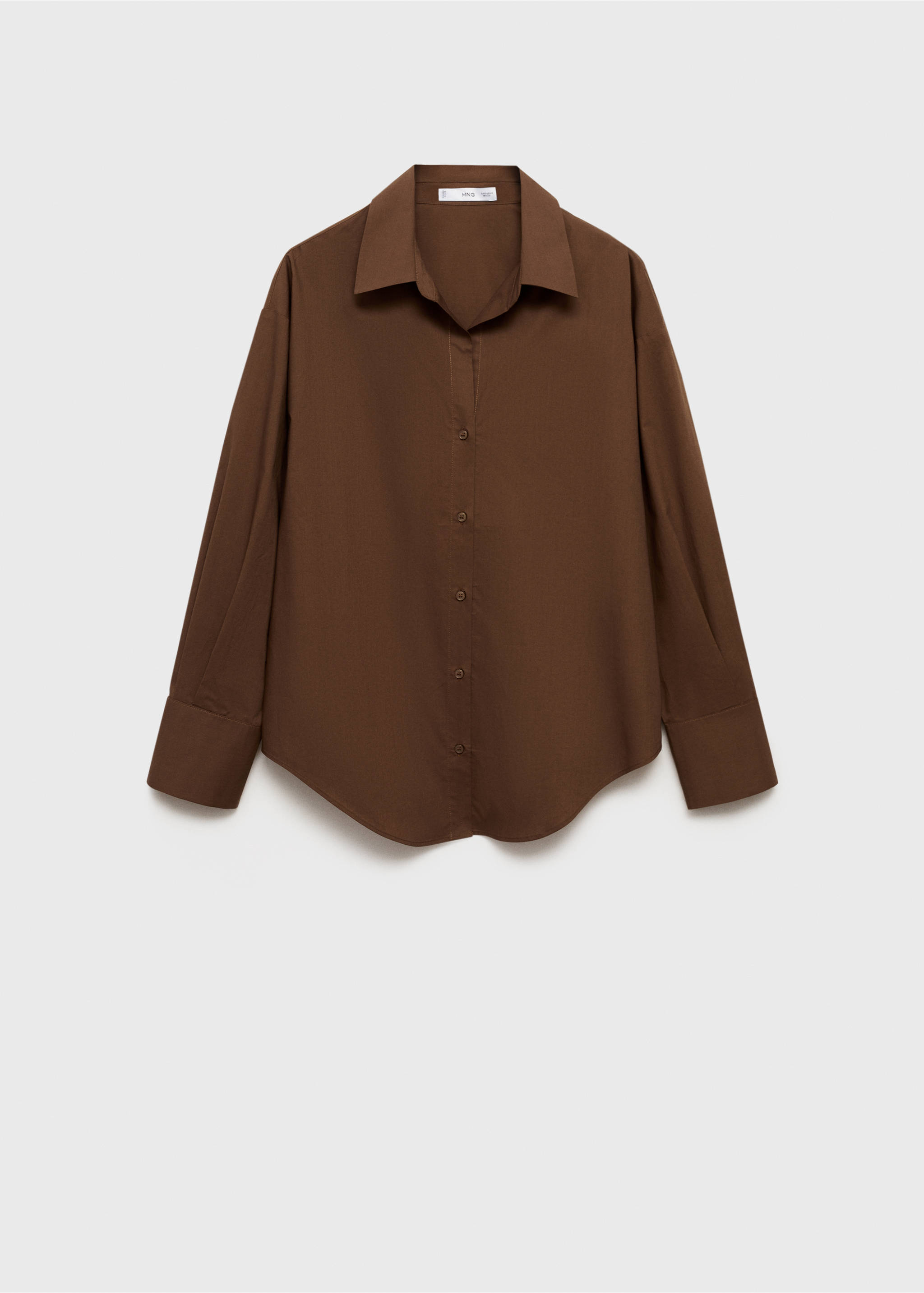 100% cotton straight-fit shirt - Article without model, Brown. Ref: 87024802-00.