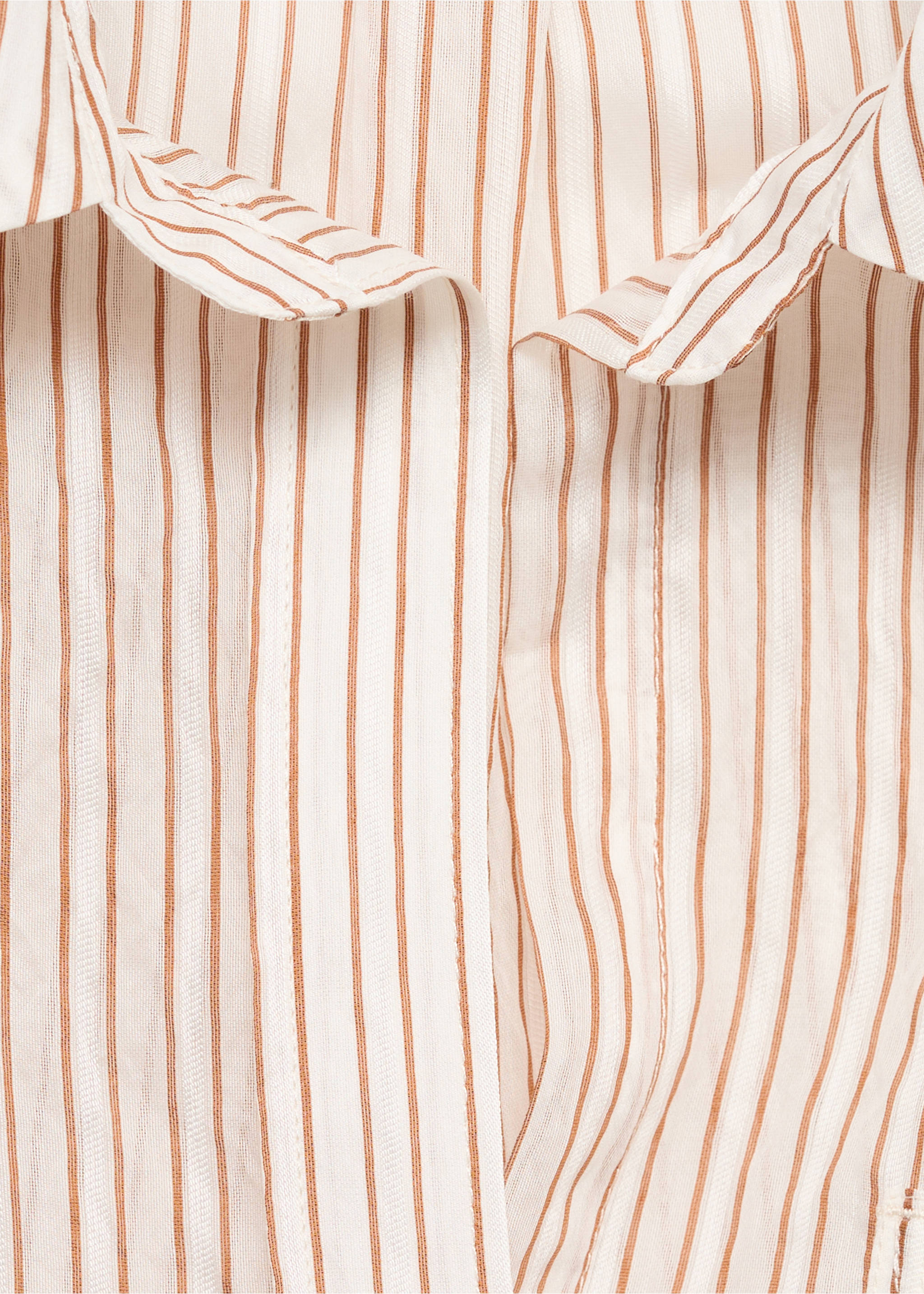 Semi-transparent striped shirt - Details of the article 8, Brown. Ref: 87024803-00.