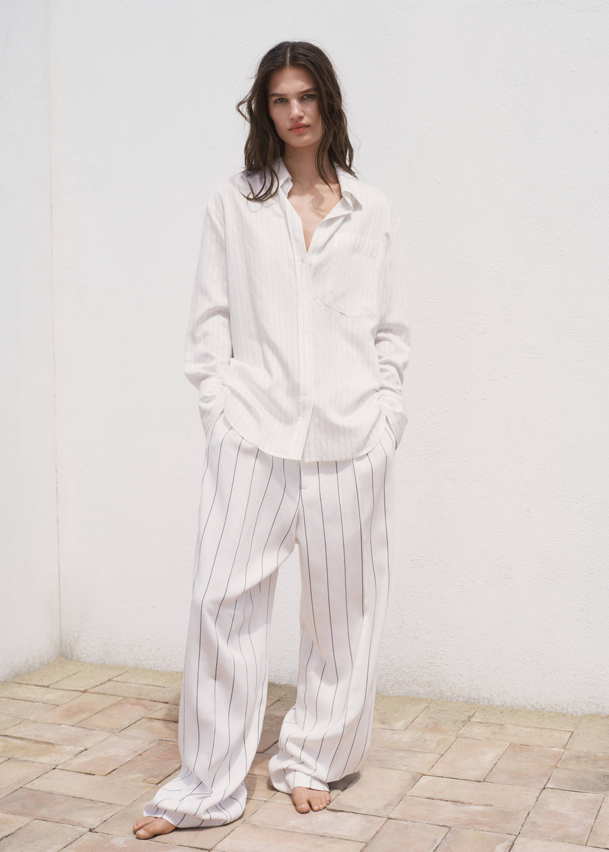 Semi-transparent striped shirt - General plane