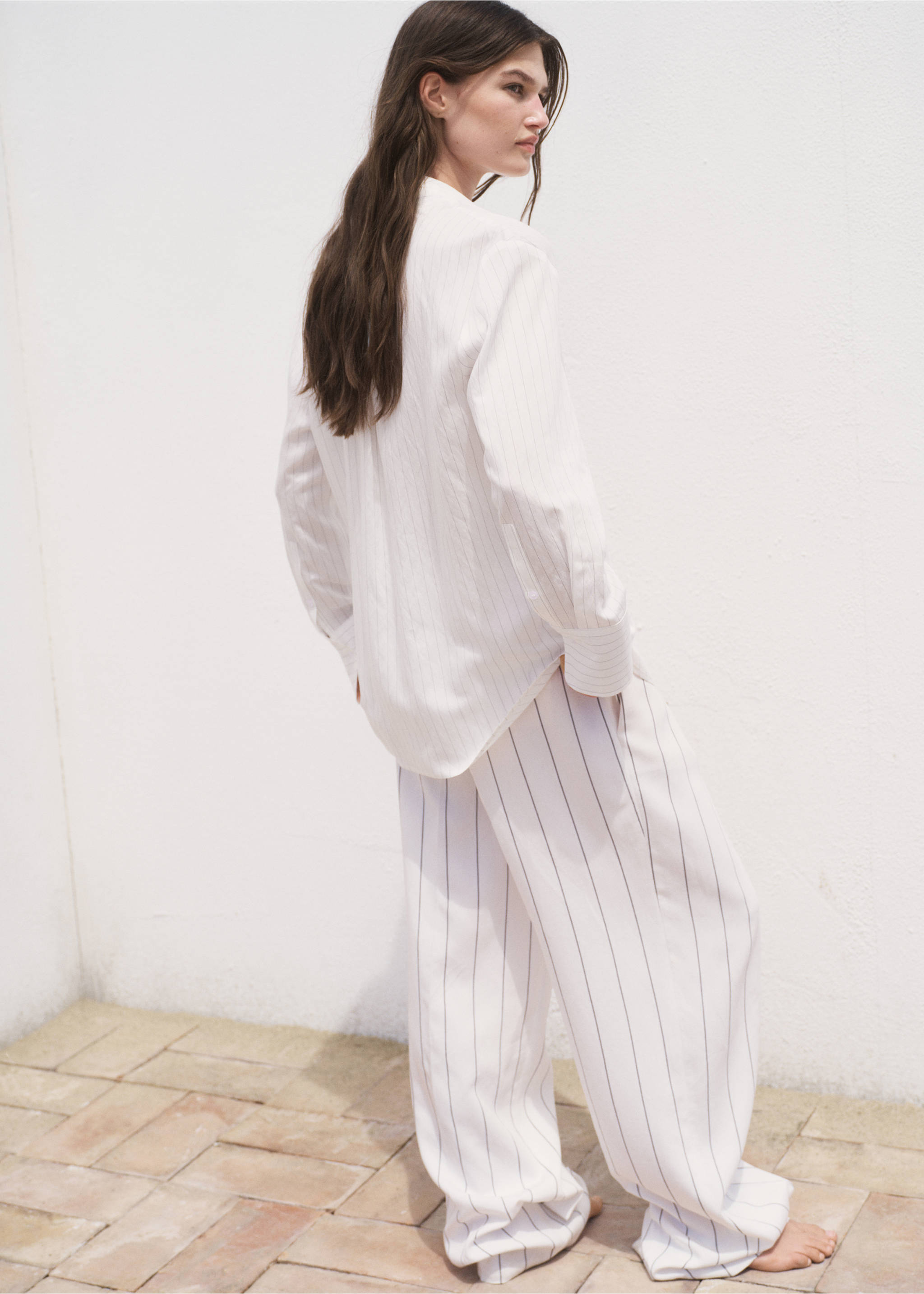 Semi-transparent striped shirt - Reverse of the article, Off White. Ref: 87024804-00.