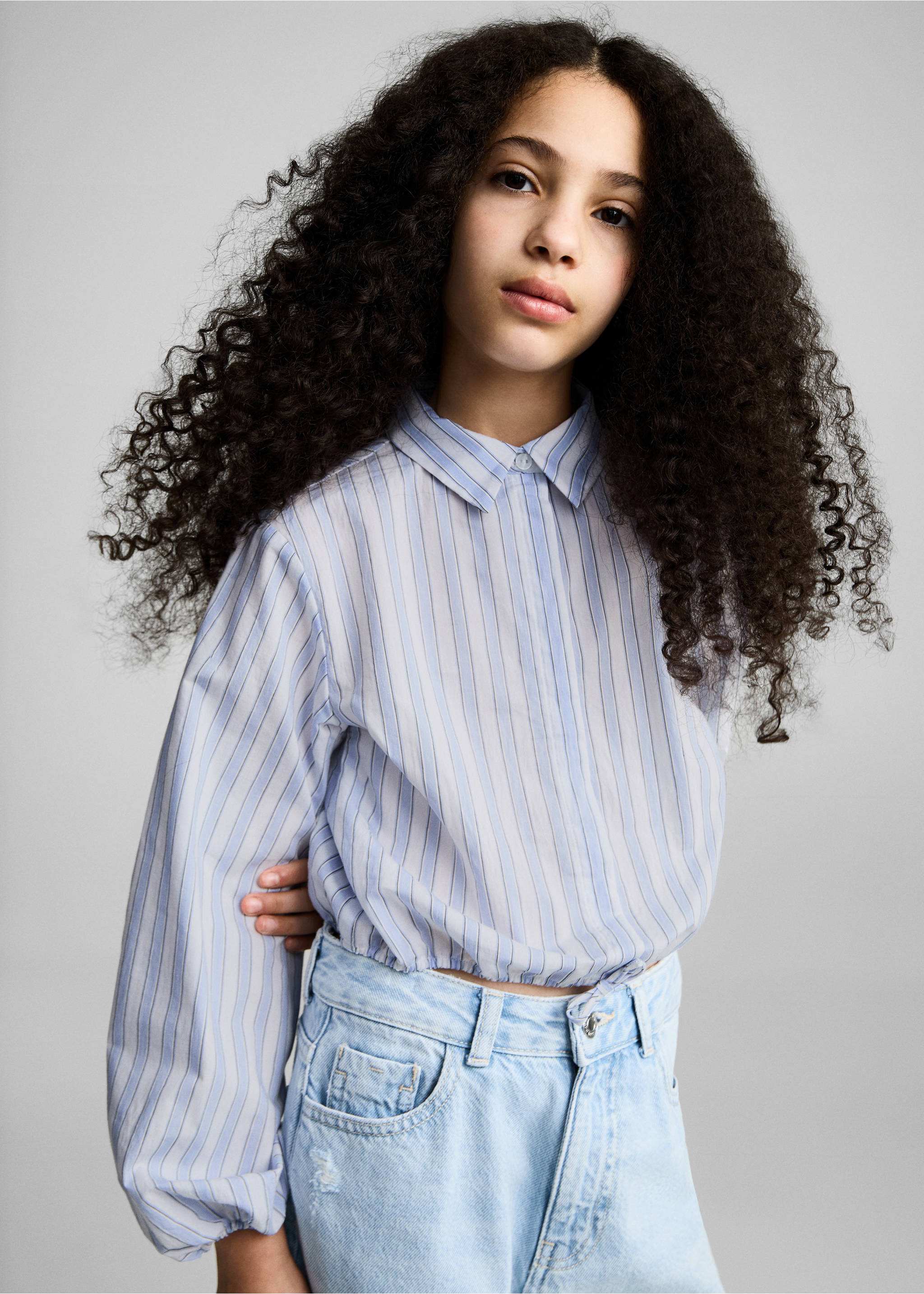 Shirt with adjustable waist - Medium plane, Blue. Ref: 87024807-00.