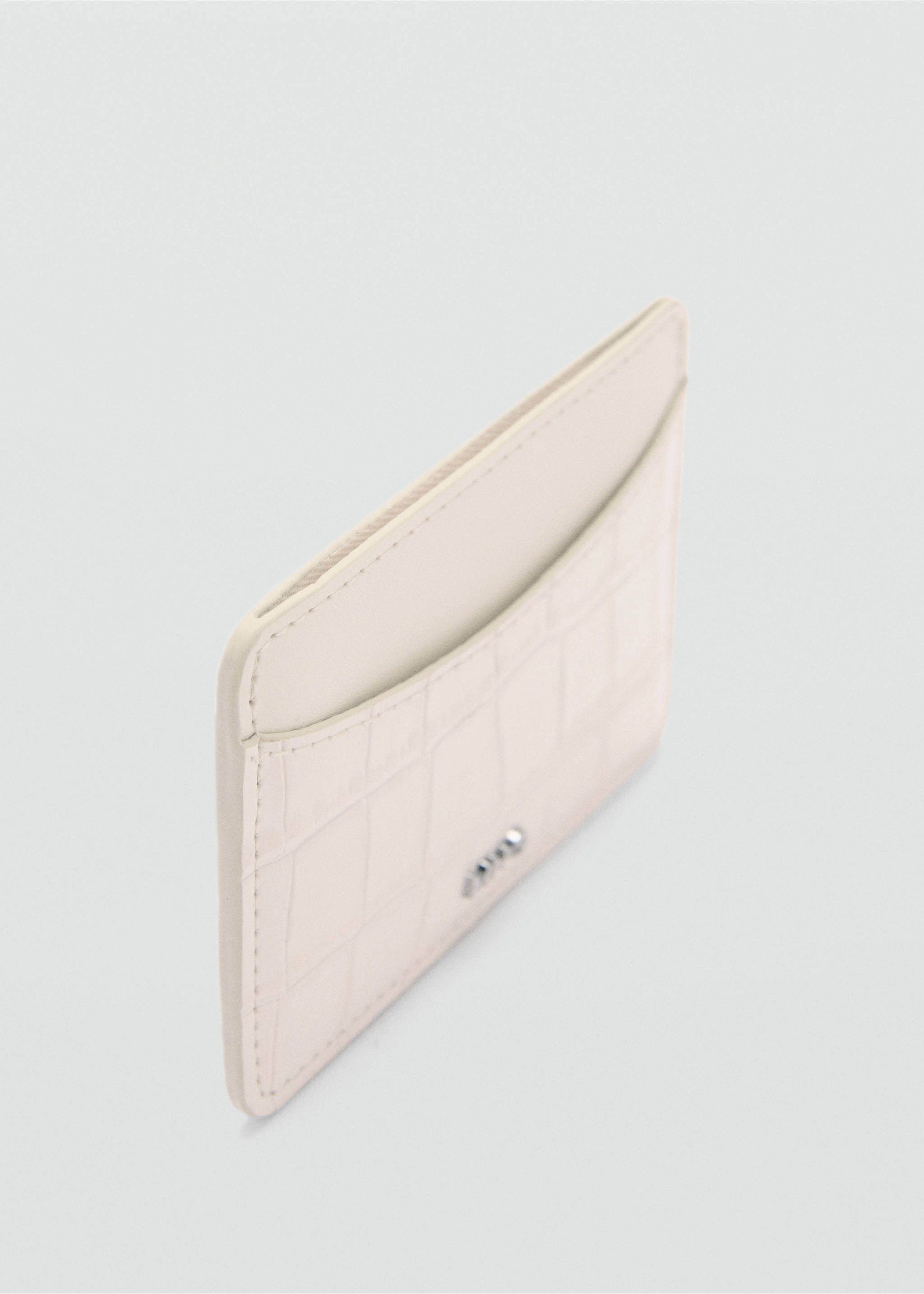 Kartenetui mit Krokoleder-Effekt - Mittlere Ansicht, Cremeweiß. Ref: 87024810-00.