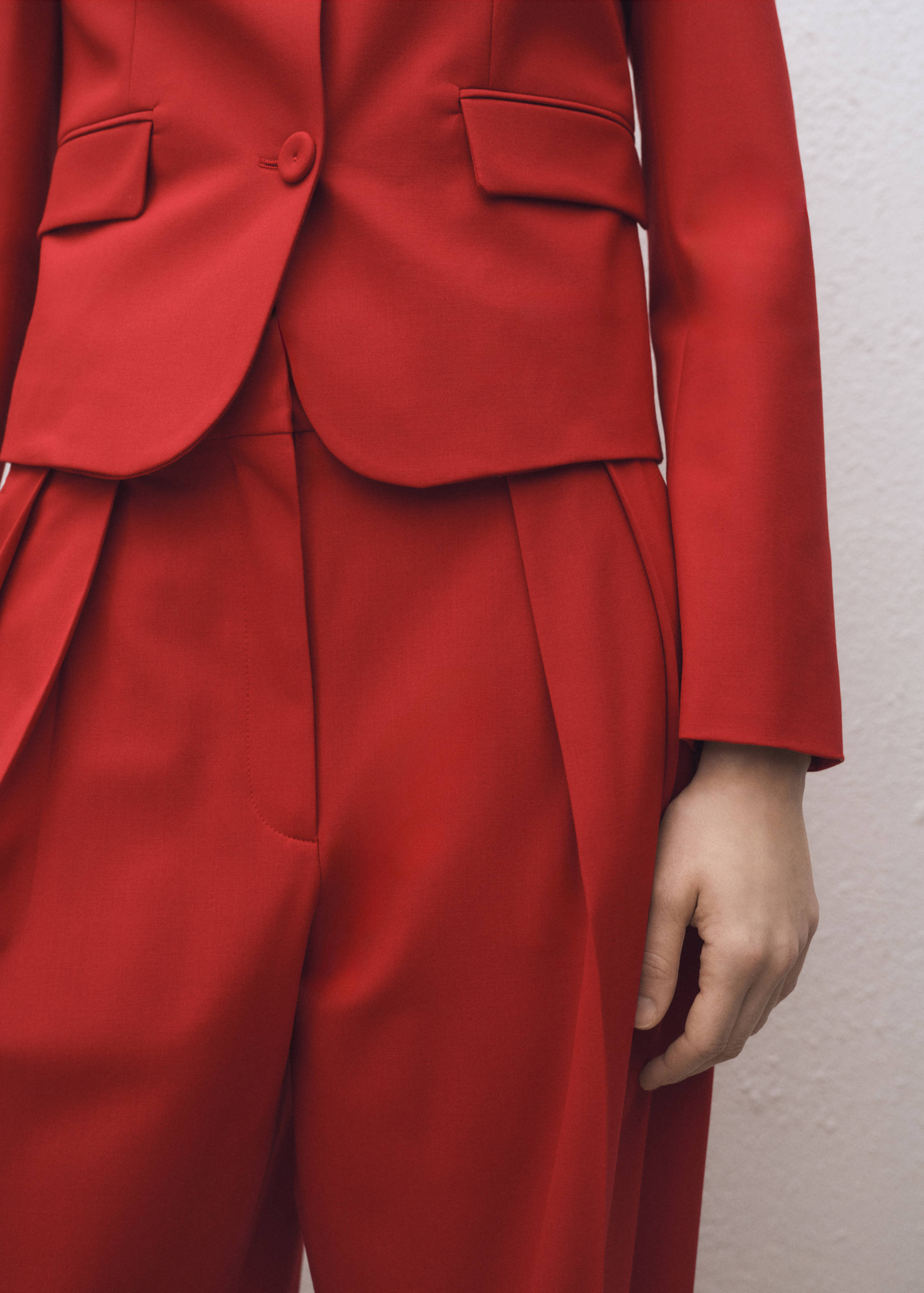 Wide leg wool-blend suit trousers - Details of the article 6