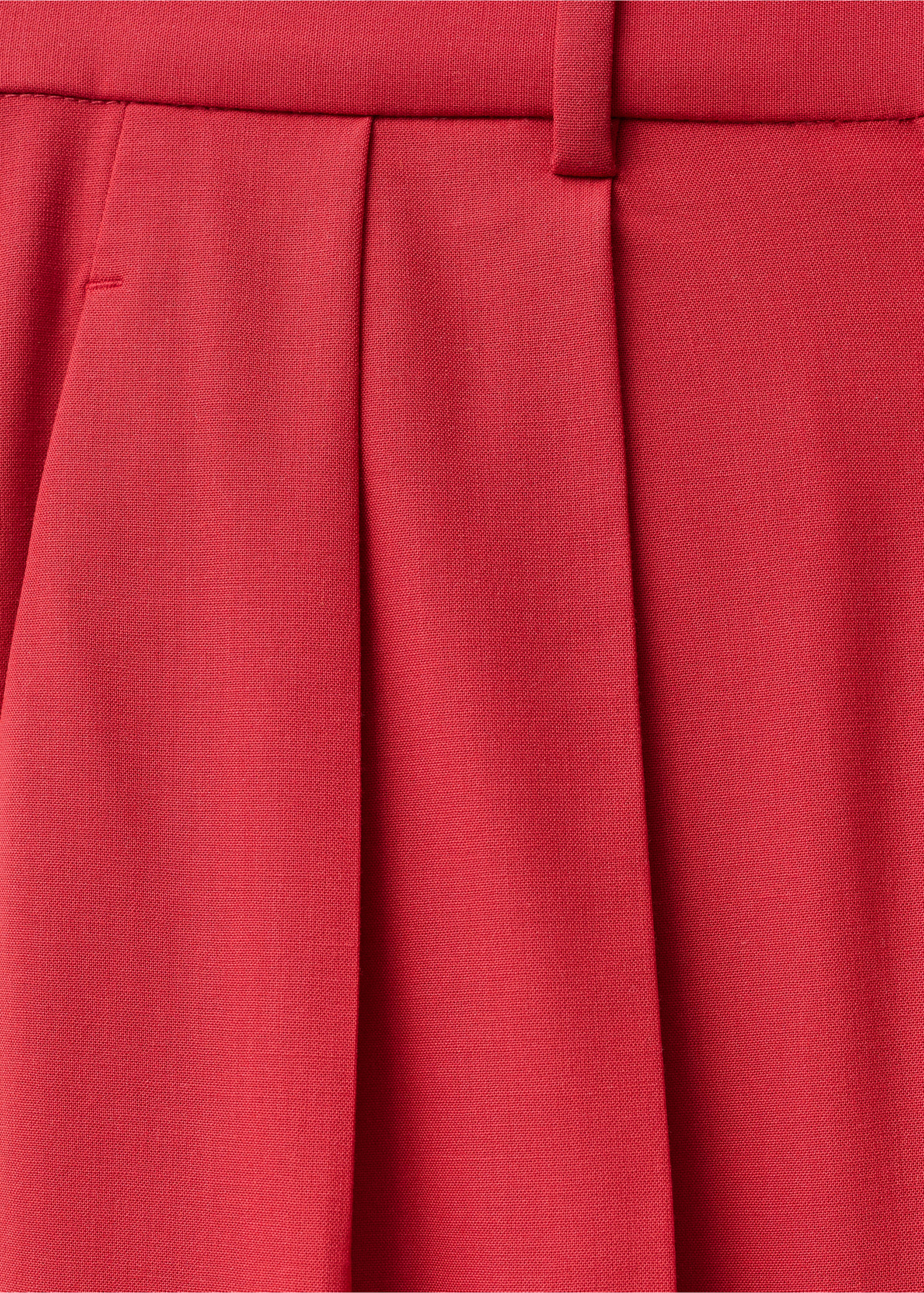 Wide leg wool-blend suit trousers - Details of the article 8, Red. Ref: 87024813-00.
