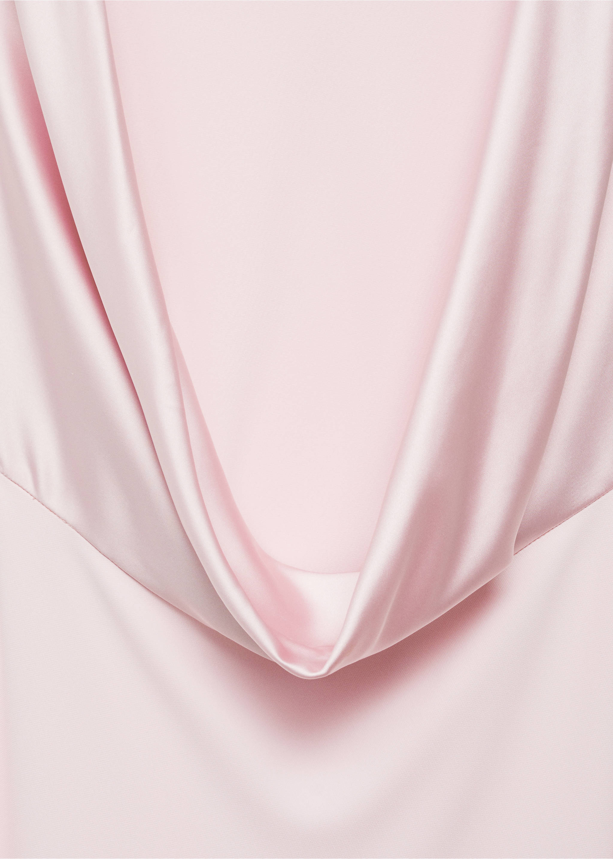 Satin dress with draped back - Details of the article 8, Pastel Pink. Ref: 87025727-00.
