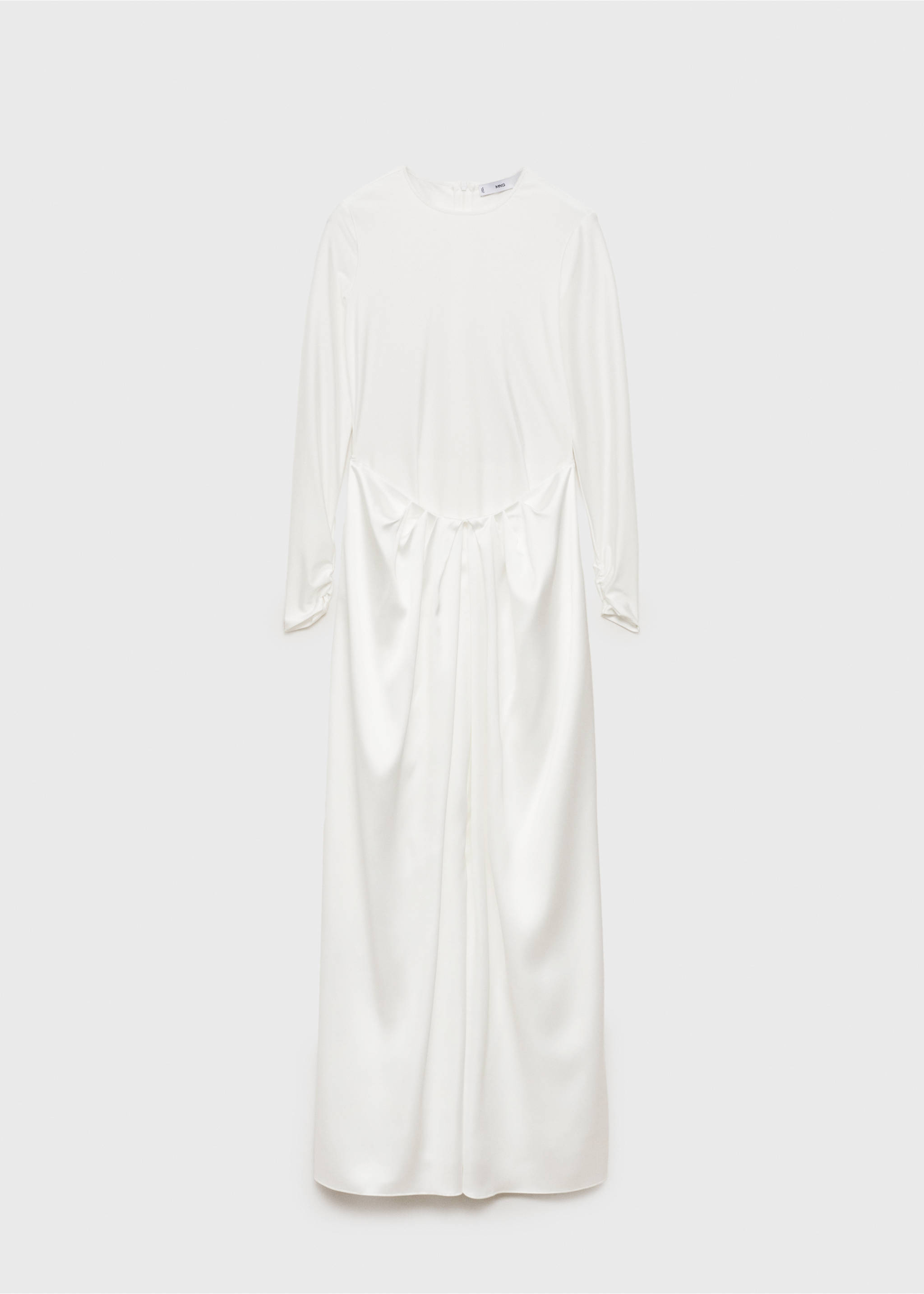 Combined-fabric long dress - Article without model, Off White. Ref: 87025728-00.