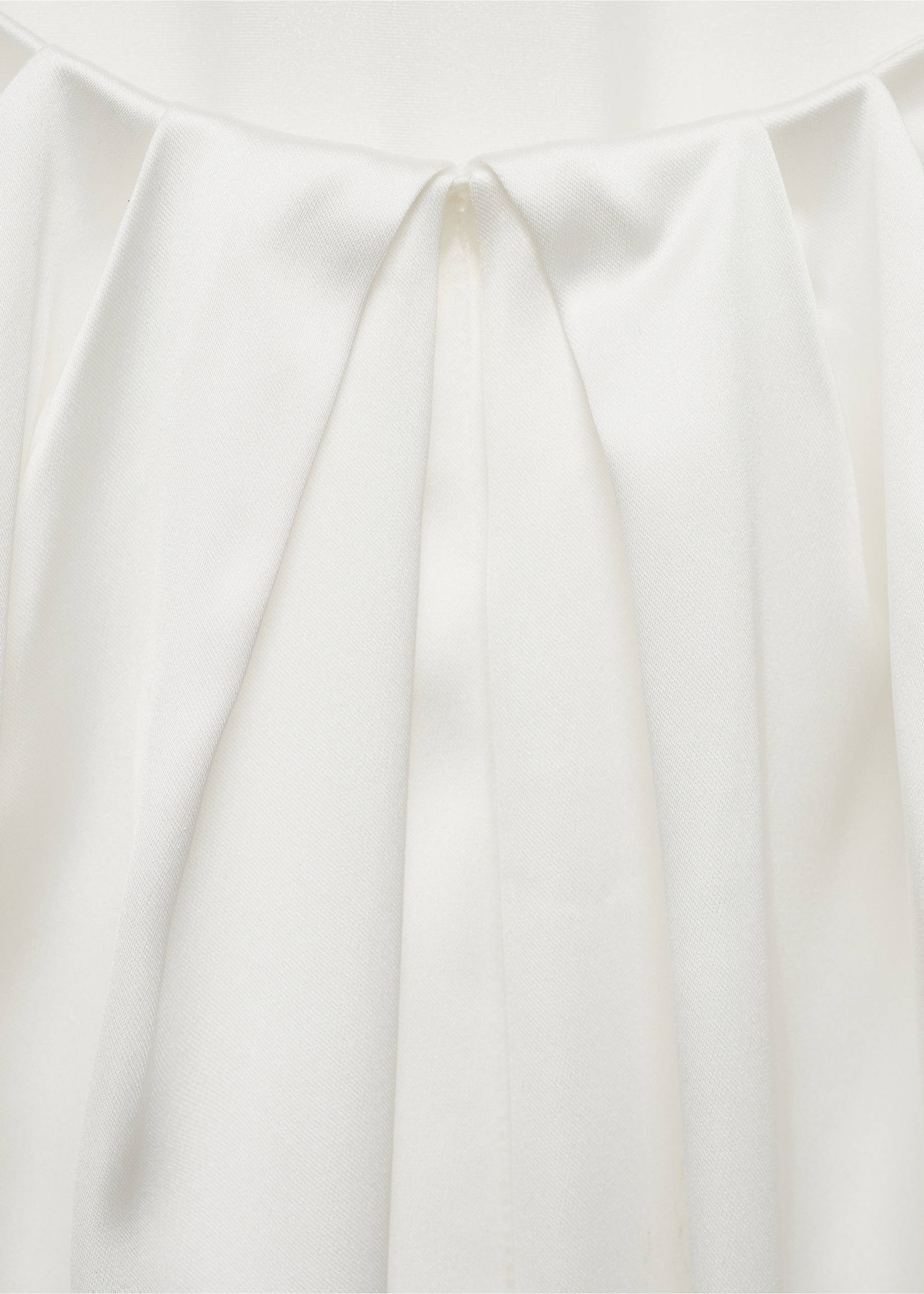 Combined-fabric long dress - Details of the article 8, Off White. Ref: 87025728-00.