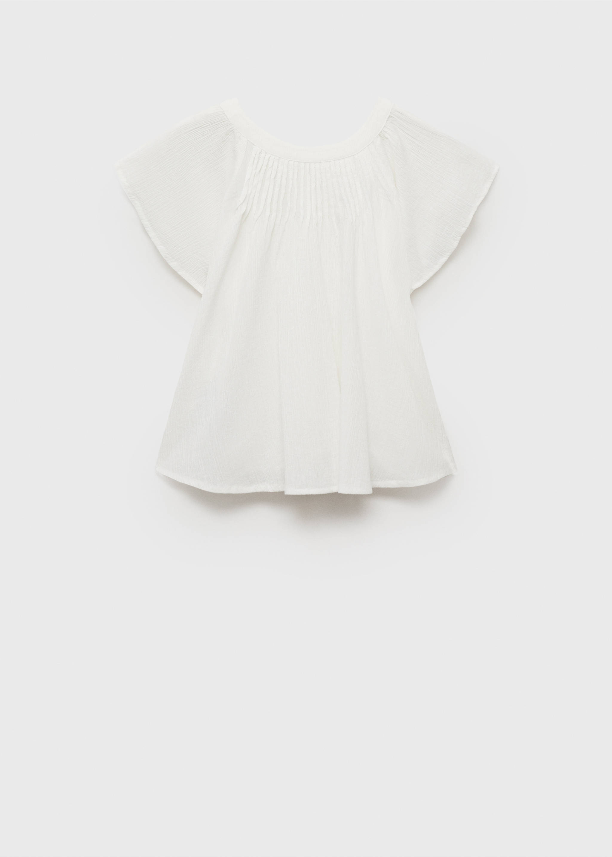 Pleated cotton blouse - Article without model, Off White. Ref: 87025731-00.