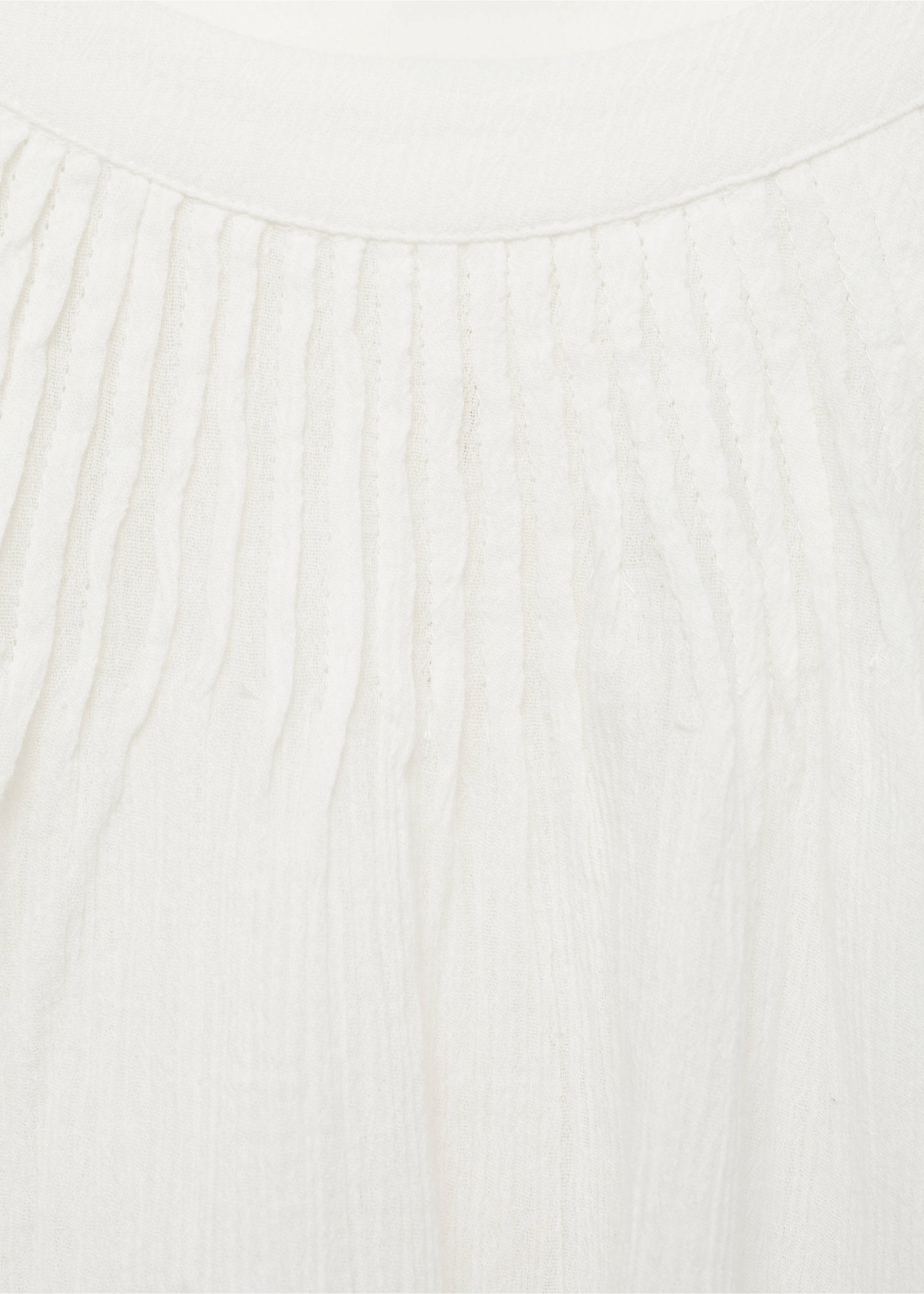 Pleated cotton blouse - Details of the article 8, Off White. Ref: 87025731-00.