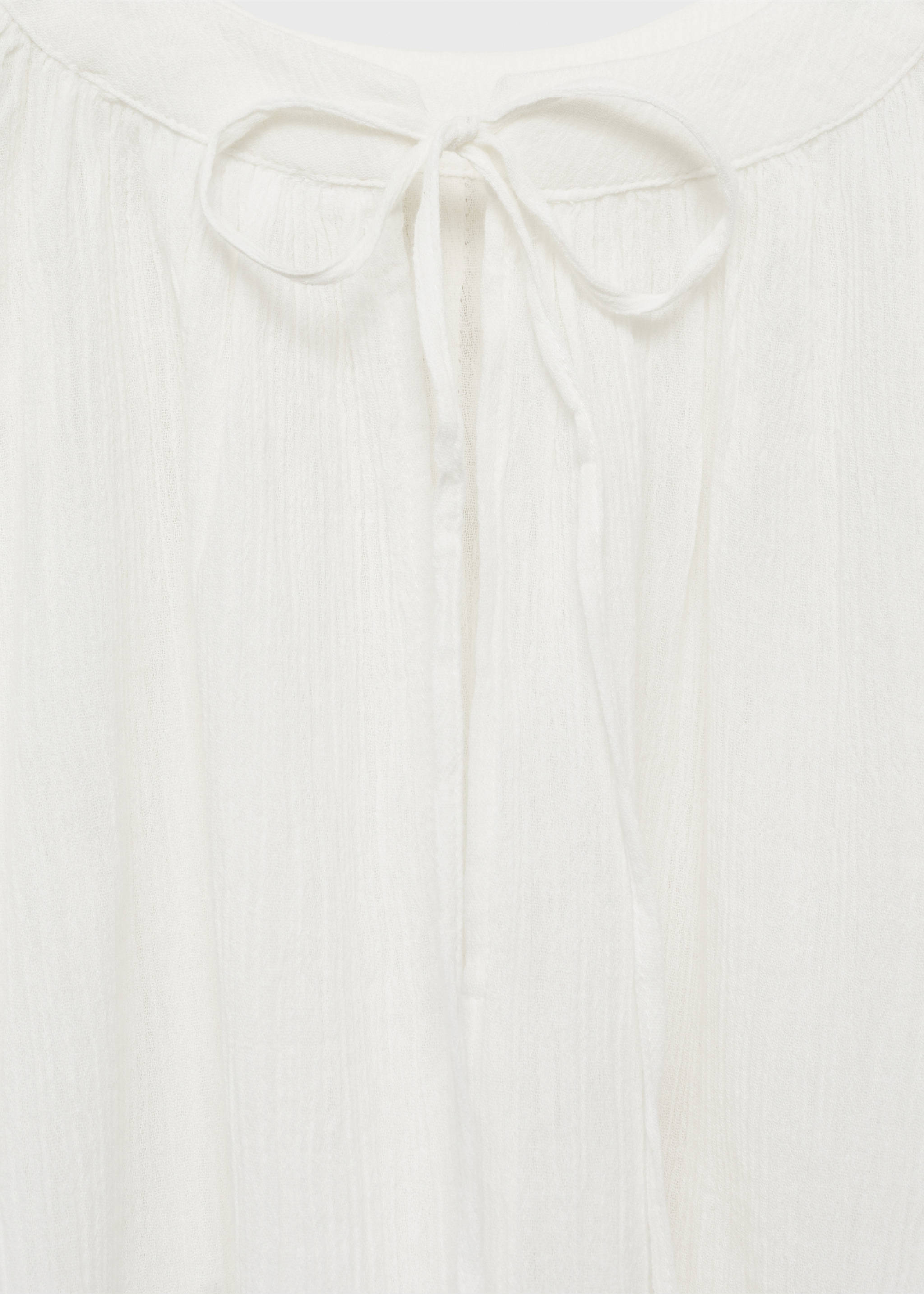 Pleated cotton blouse - Details of the article 0, Off White. Ref: 87025731-00.