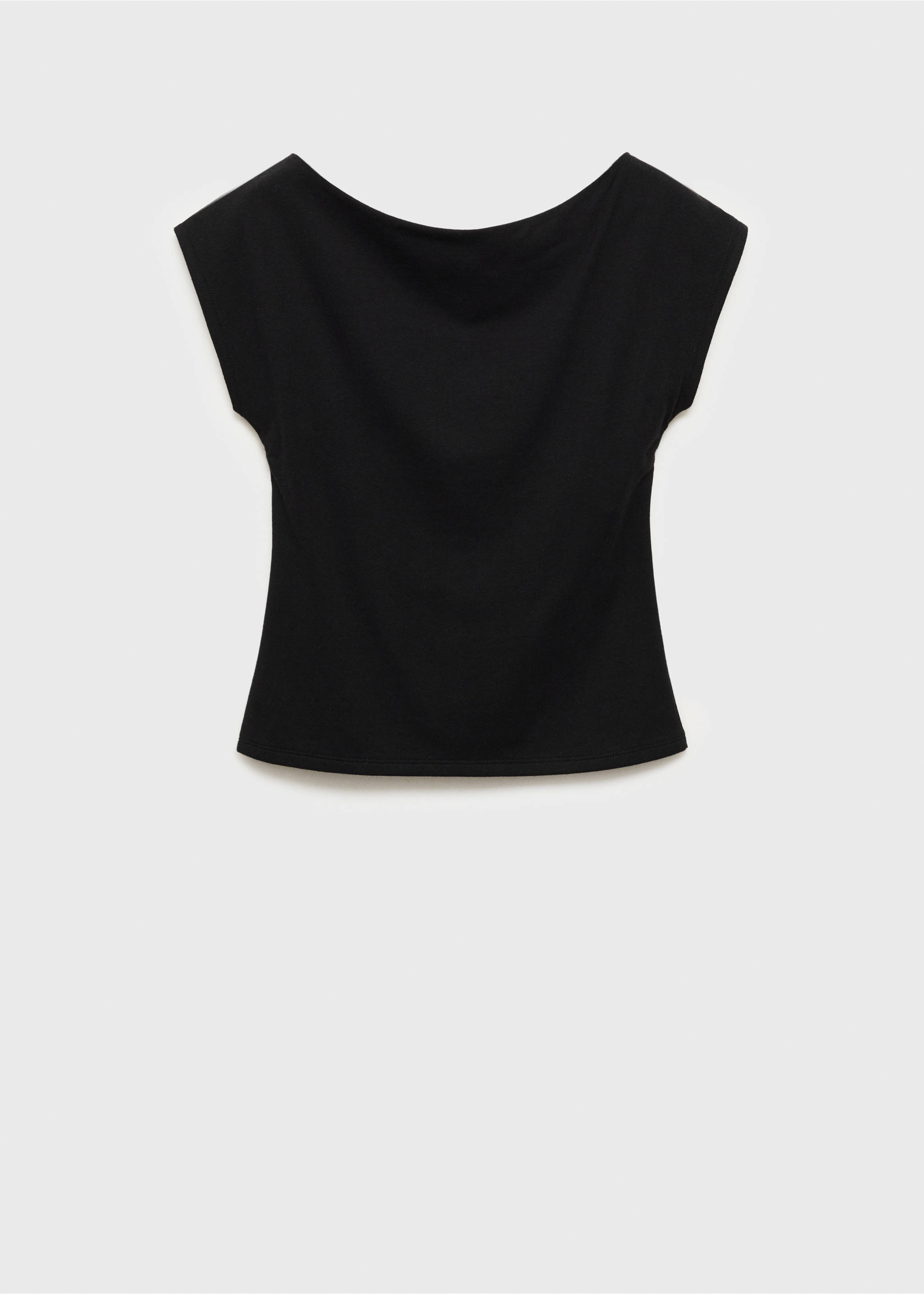 T-shirt with open back - Article without model, Black. Ref: 87025733-00.