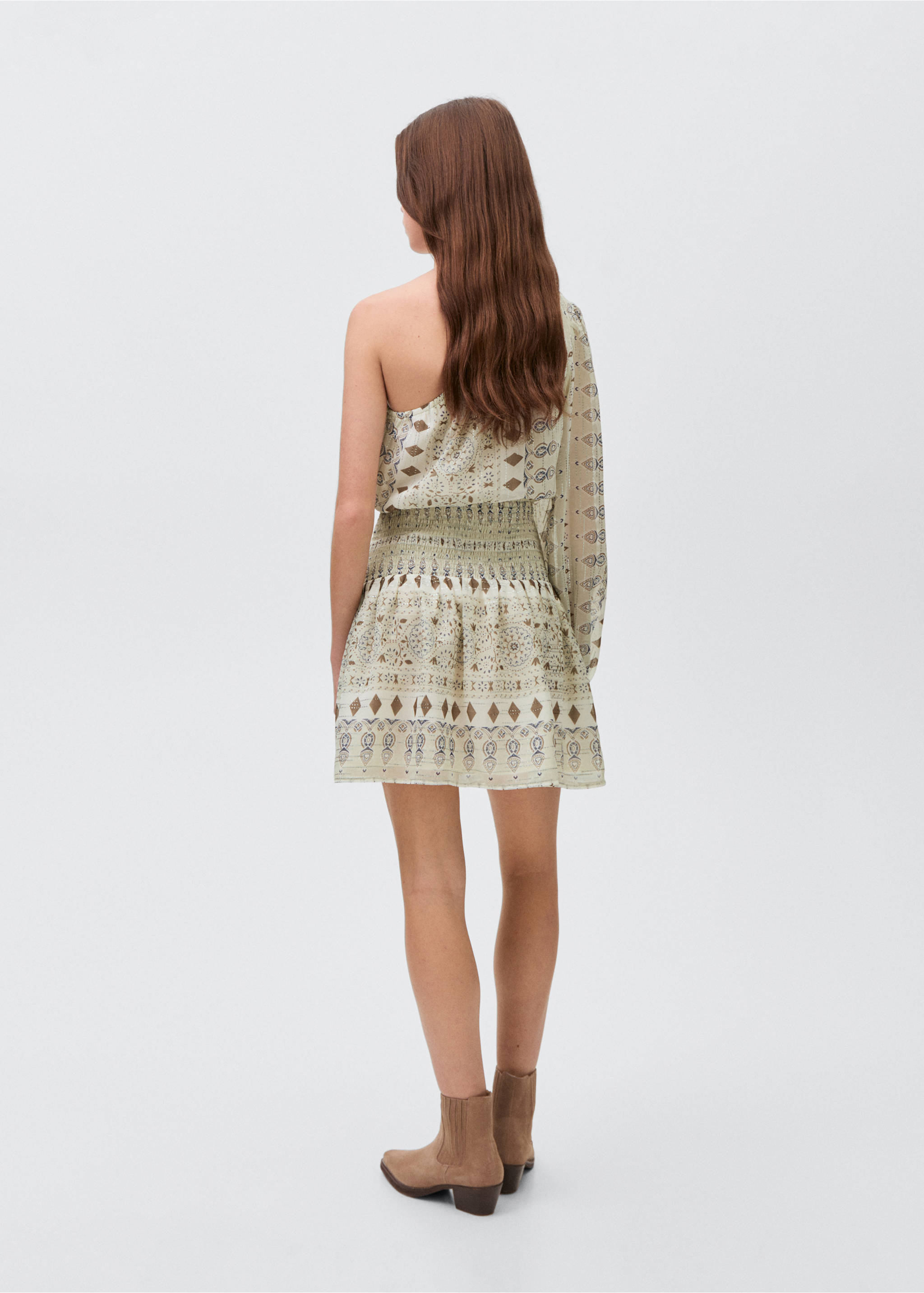 Rochie scurtă asimetrică - Spatele articolului, Verde-mentă. Ref: 87025736-00.