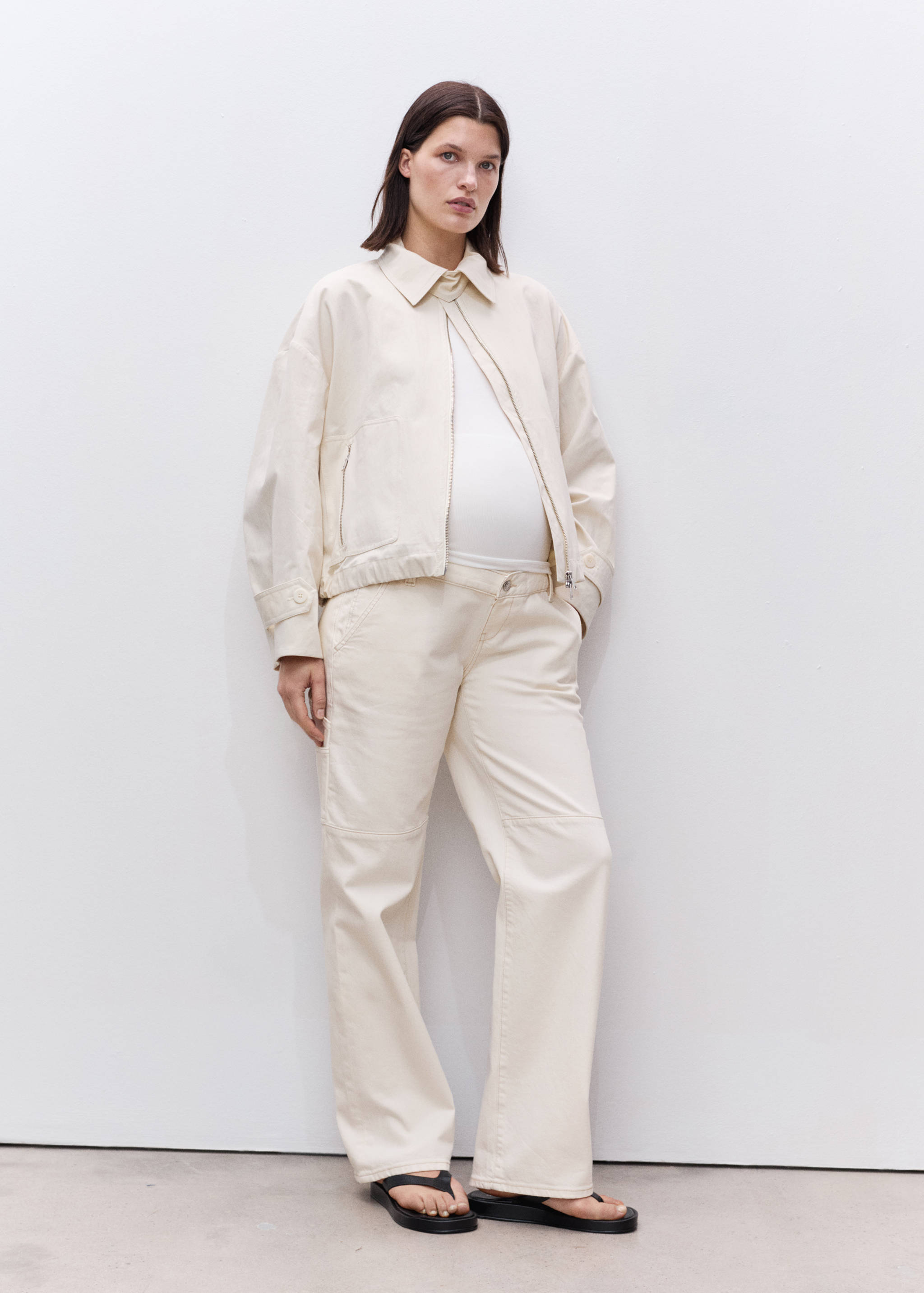 Maternity wide leg jeans - General plane