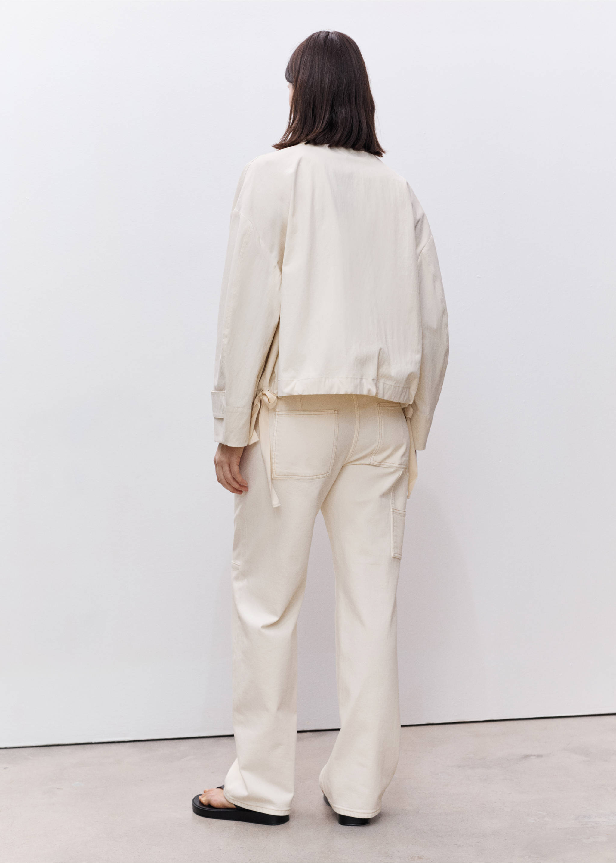 Jeans wideleg premamá - Reverso del artículo, Blanco roto. Ref: 87025739-00.