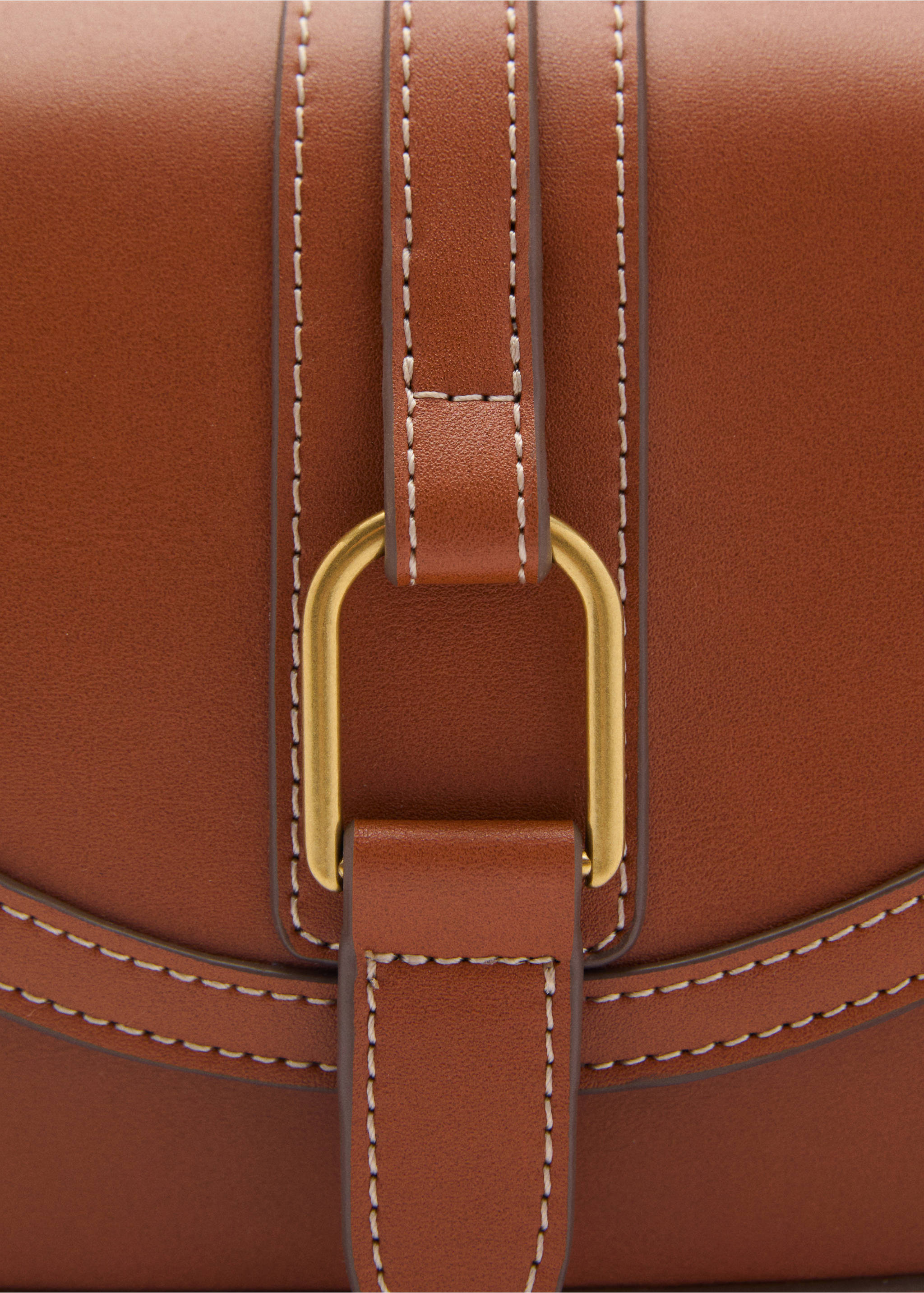 Faux-leather shoulder bag with buckle - Details of the article 1, Leather. Ref: 87025744-00.