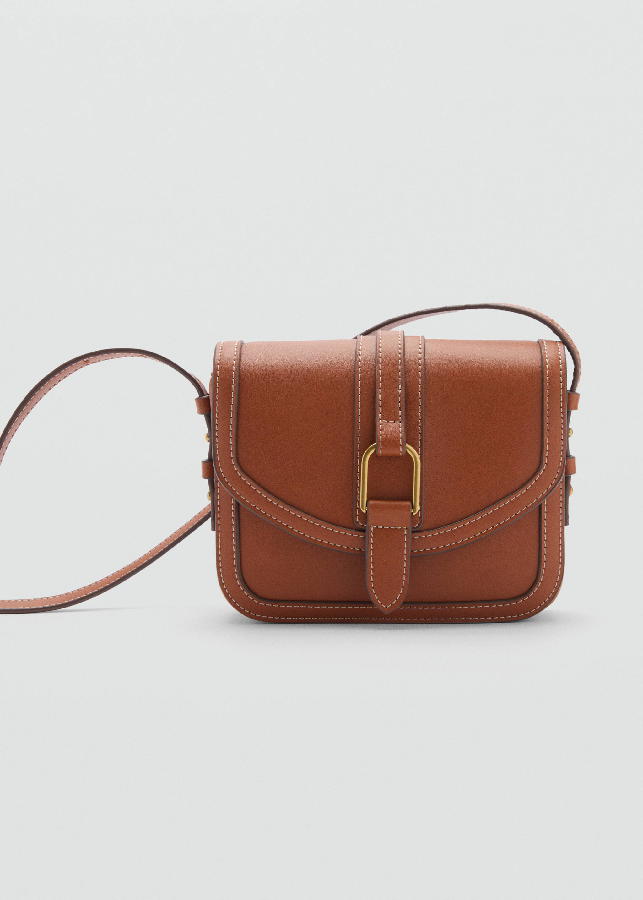 Faux-leather shoulder bag with buckle - Panoramic plane