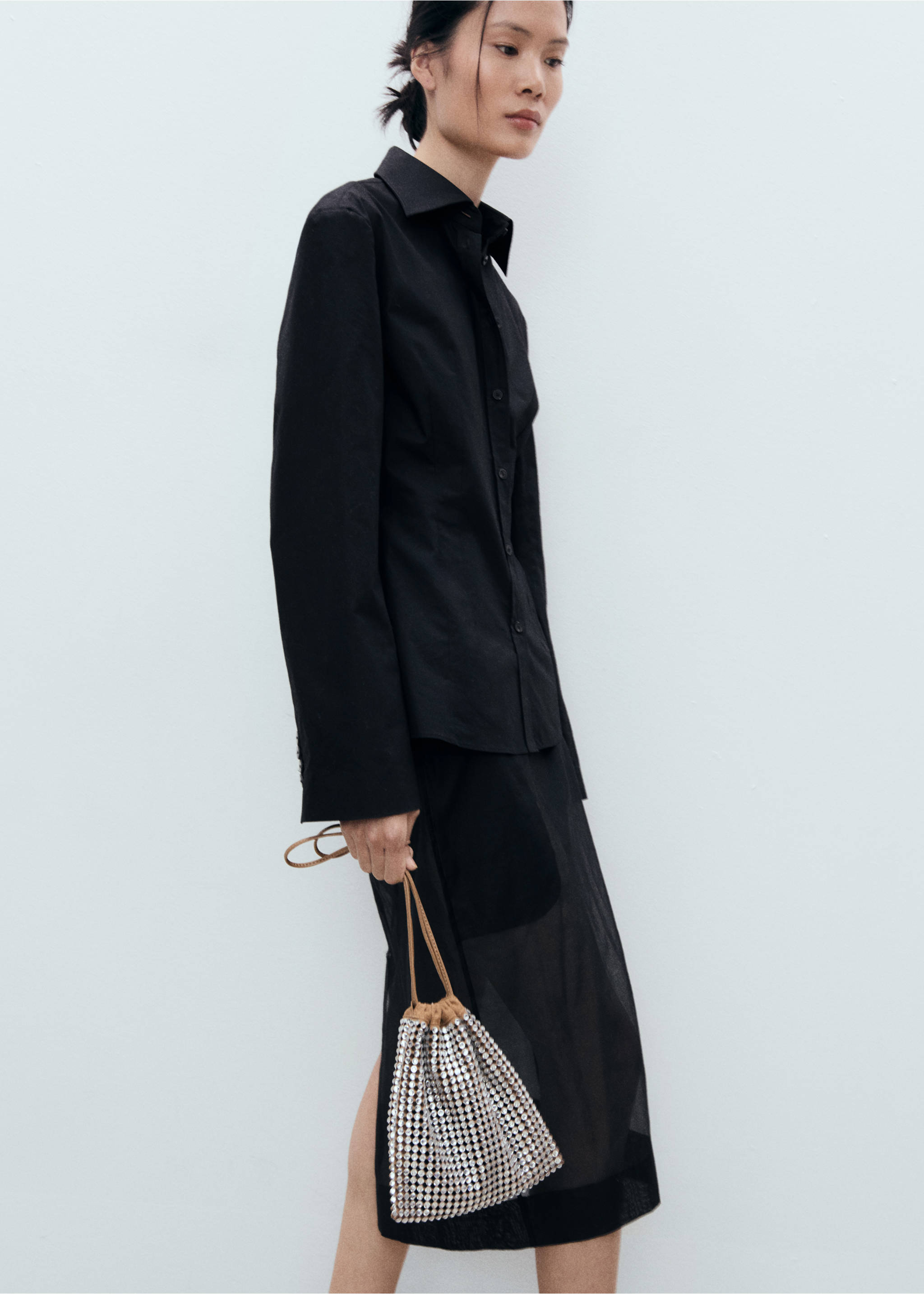 Sac à main décoration de strass - Plan général, Marron moyen. Ref: 87025745-00.