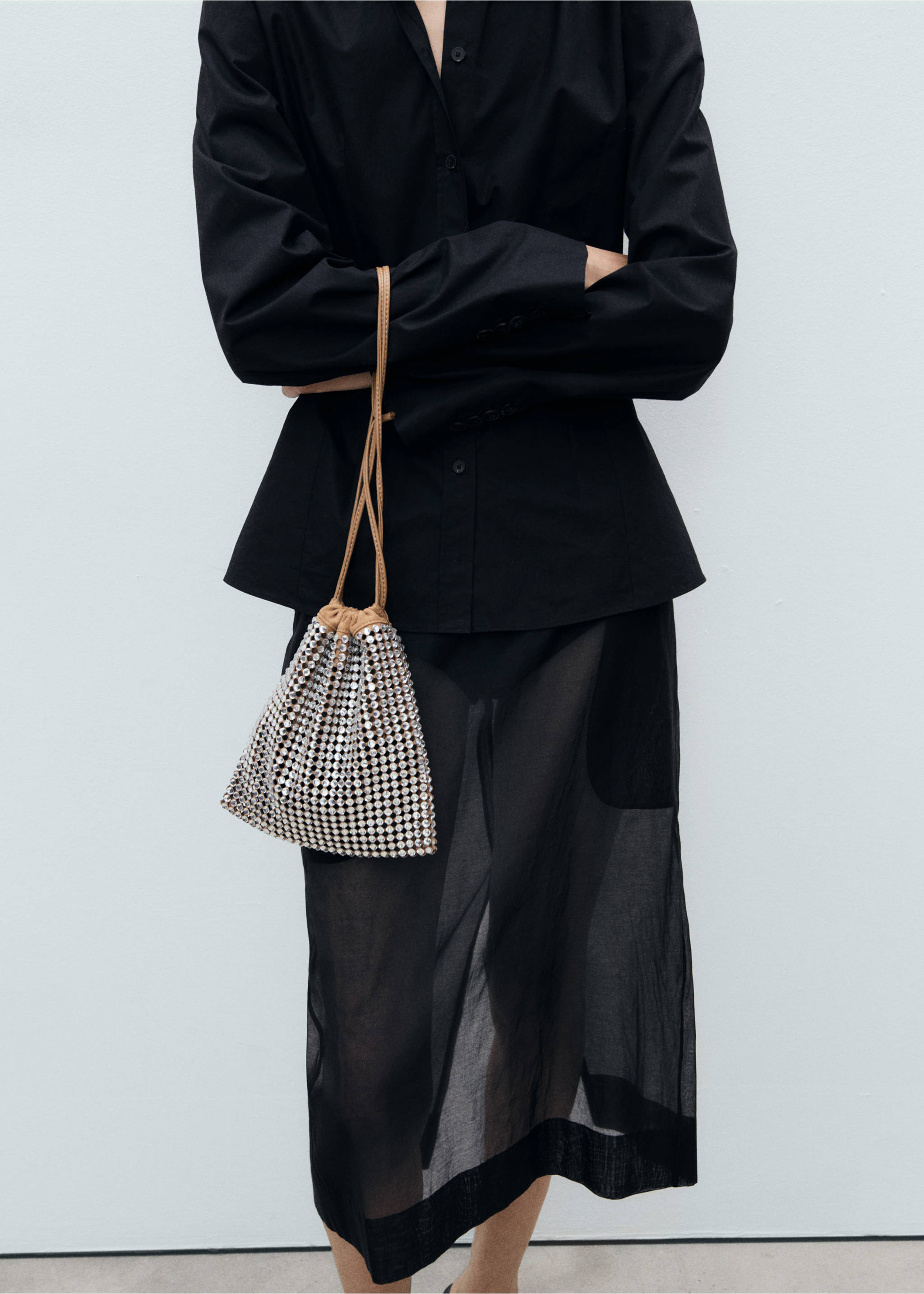 Sac à main décoration de strass - Détail de l'article 9, Marron moyen. Ref: 87025745-00.