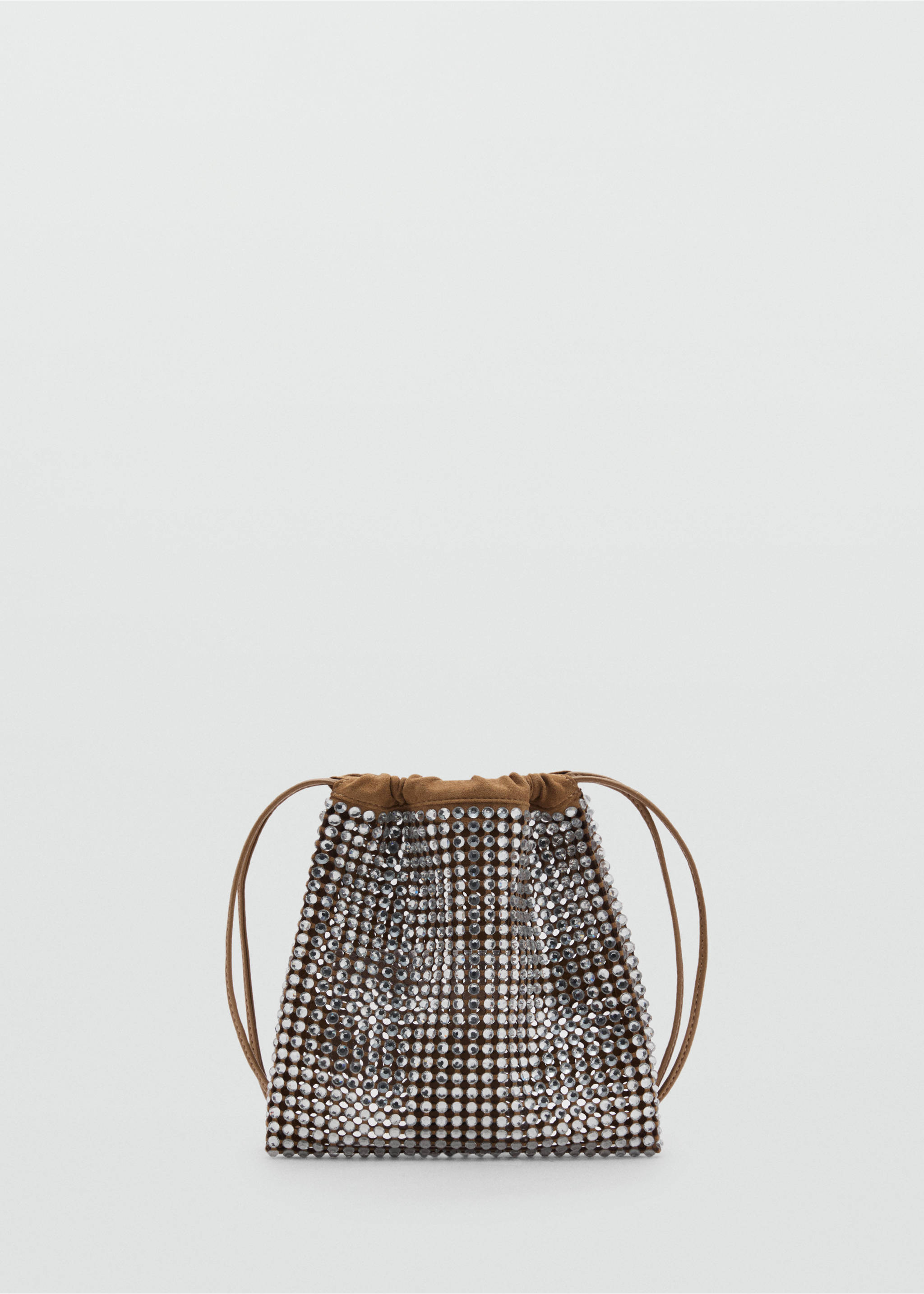 Handbag with rhinestone decoration - Article without model, Medium Brown. Ref: 87025745-00.