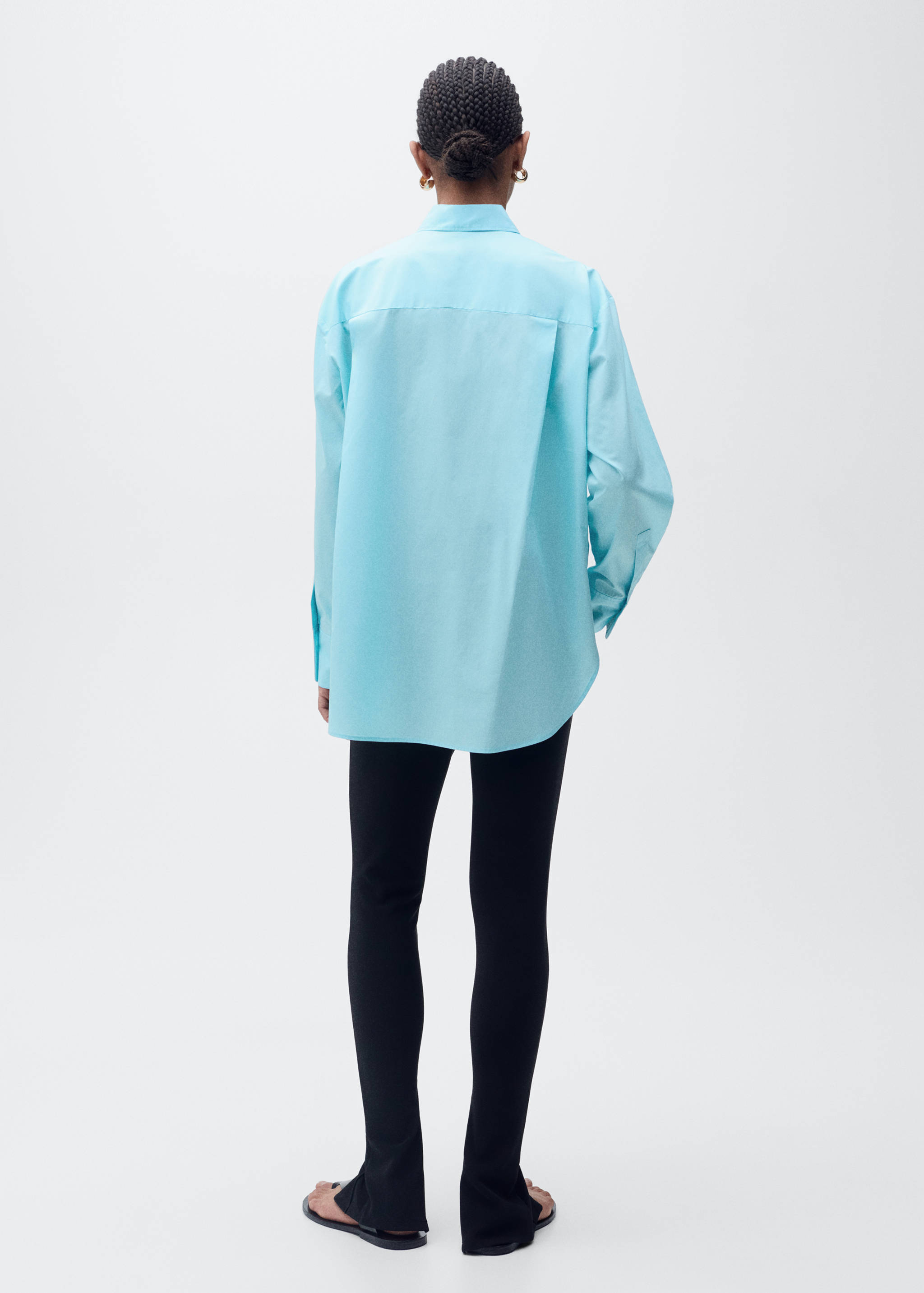 Oversize poplin shirt - Reverse of the article
