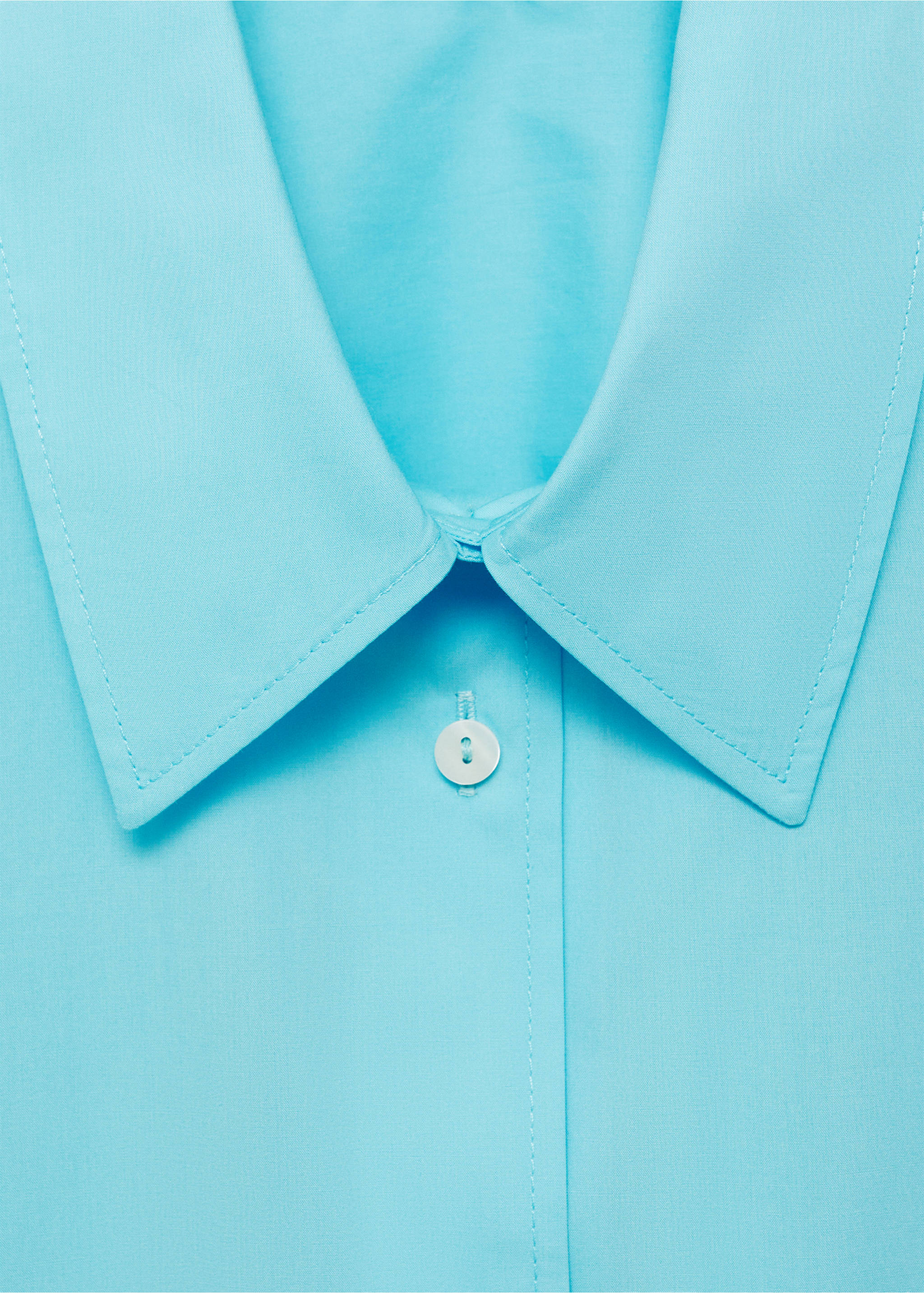 Oversized popeline overhemd - Detail van het artikel 8, Blauw. Ref: 87025746-00.