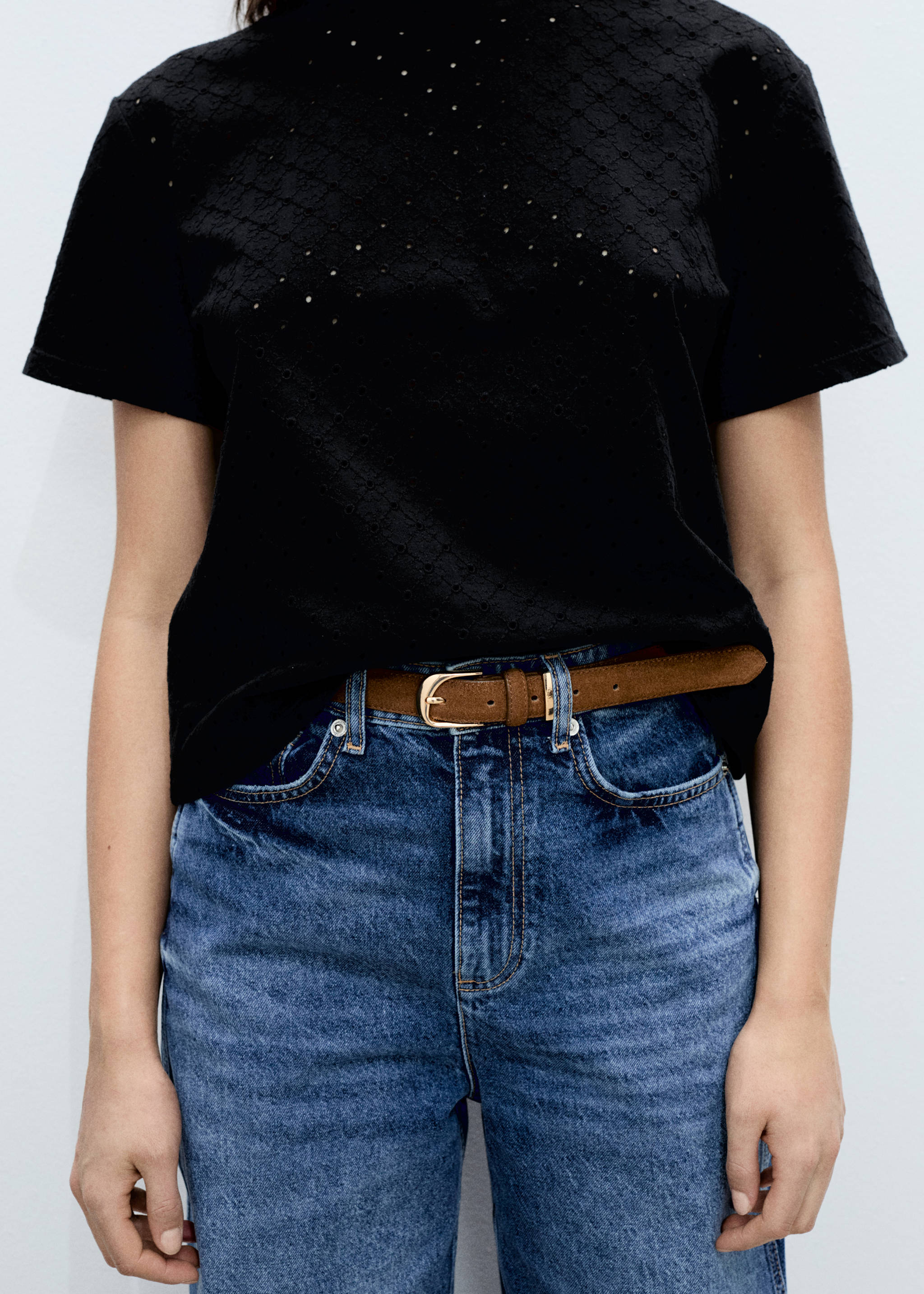 Embroidered openwork t-shirt - Details of the article 6
