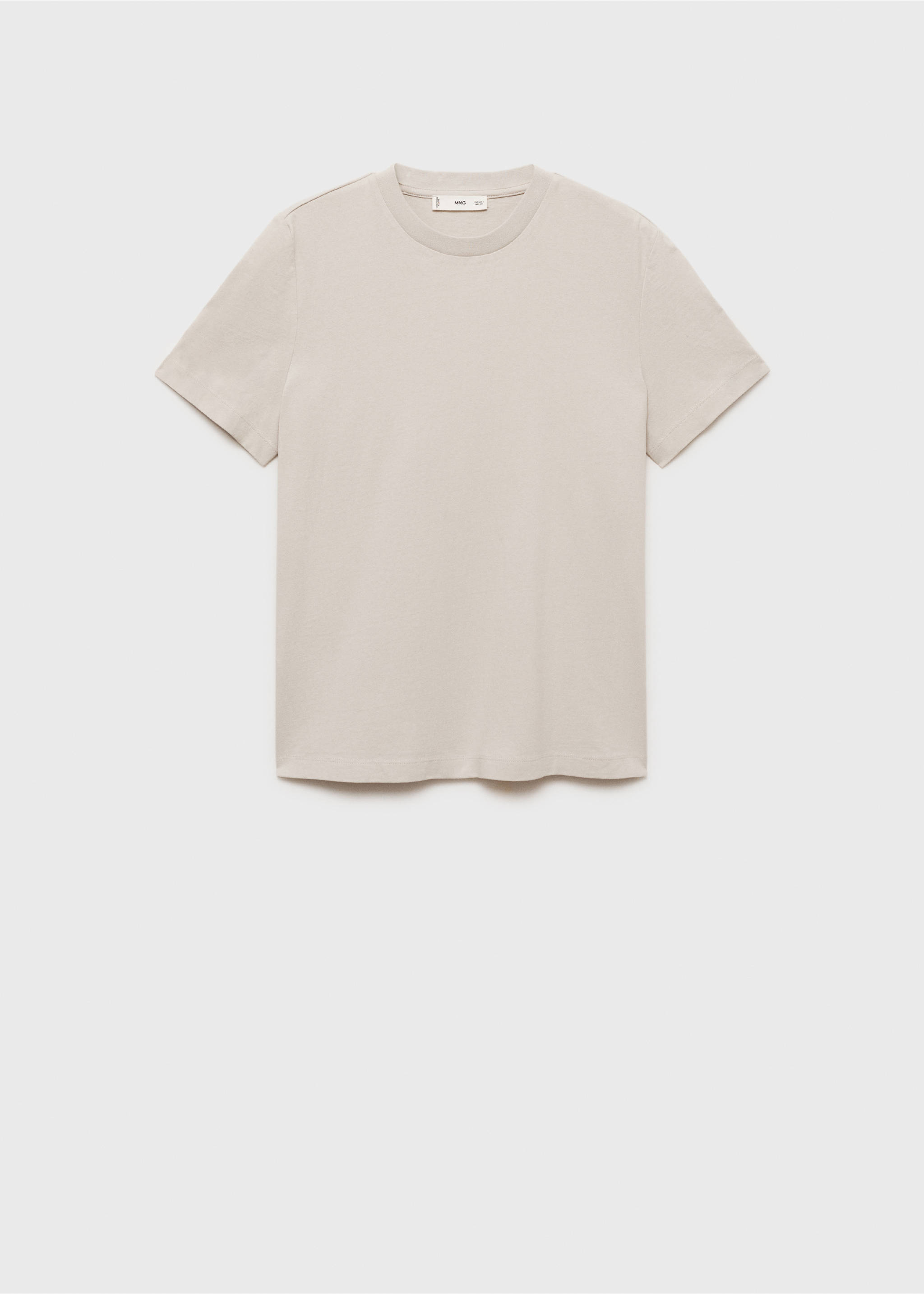 Short-sleeved cotton t-shirt - Article without model, Ice Grey. Ref: 87025748-00.