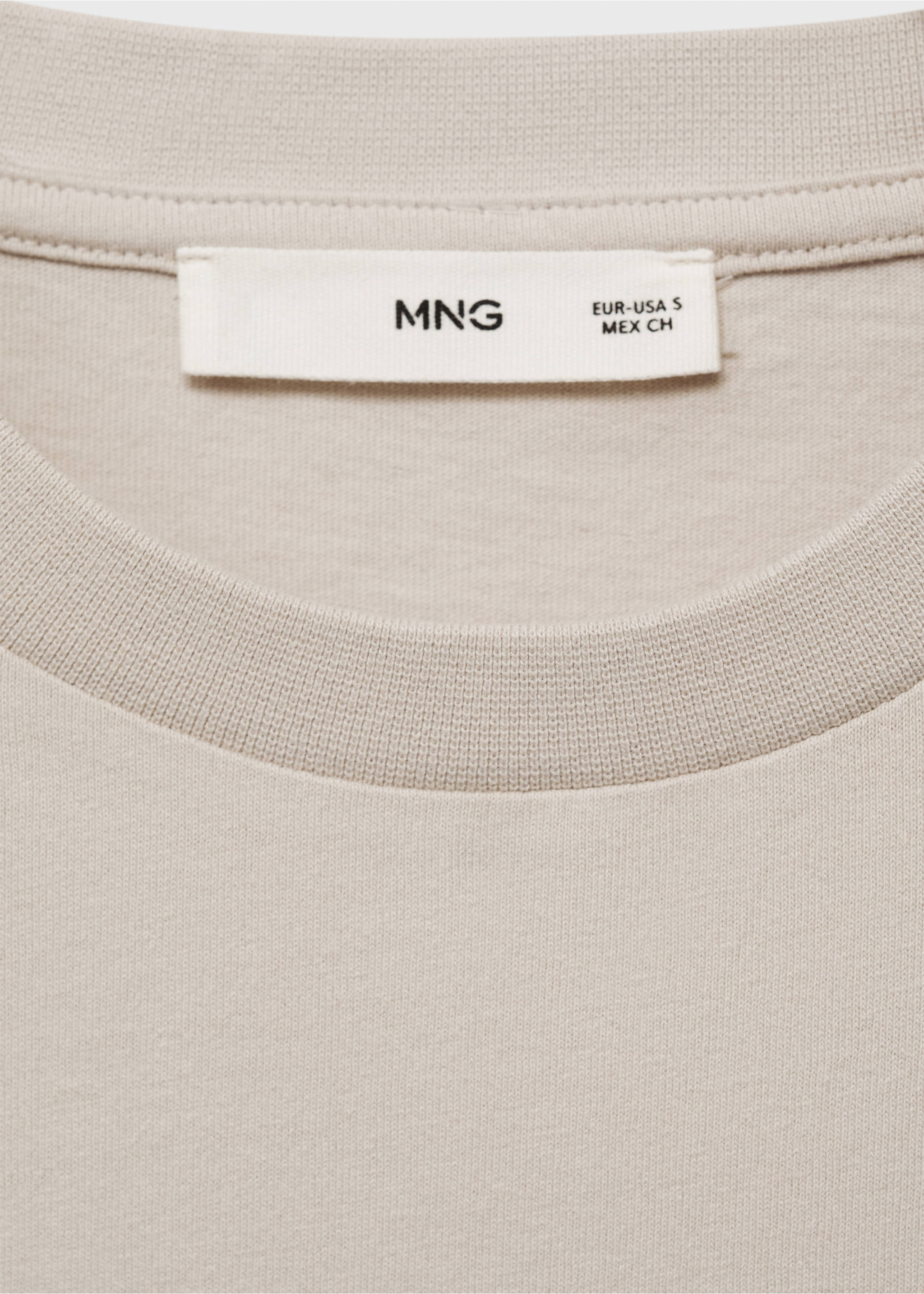 Short-sleeved cotton t-shirt - Details of the article 8, Ice Grey. Ref: 87025748-00.