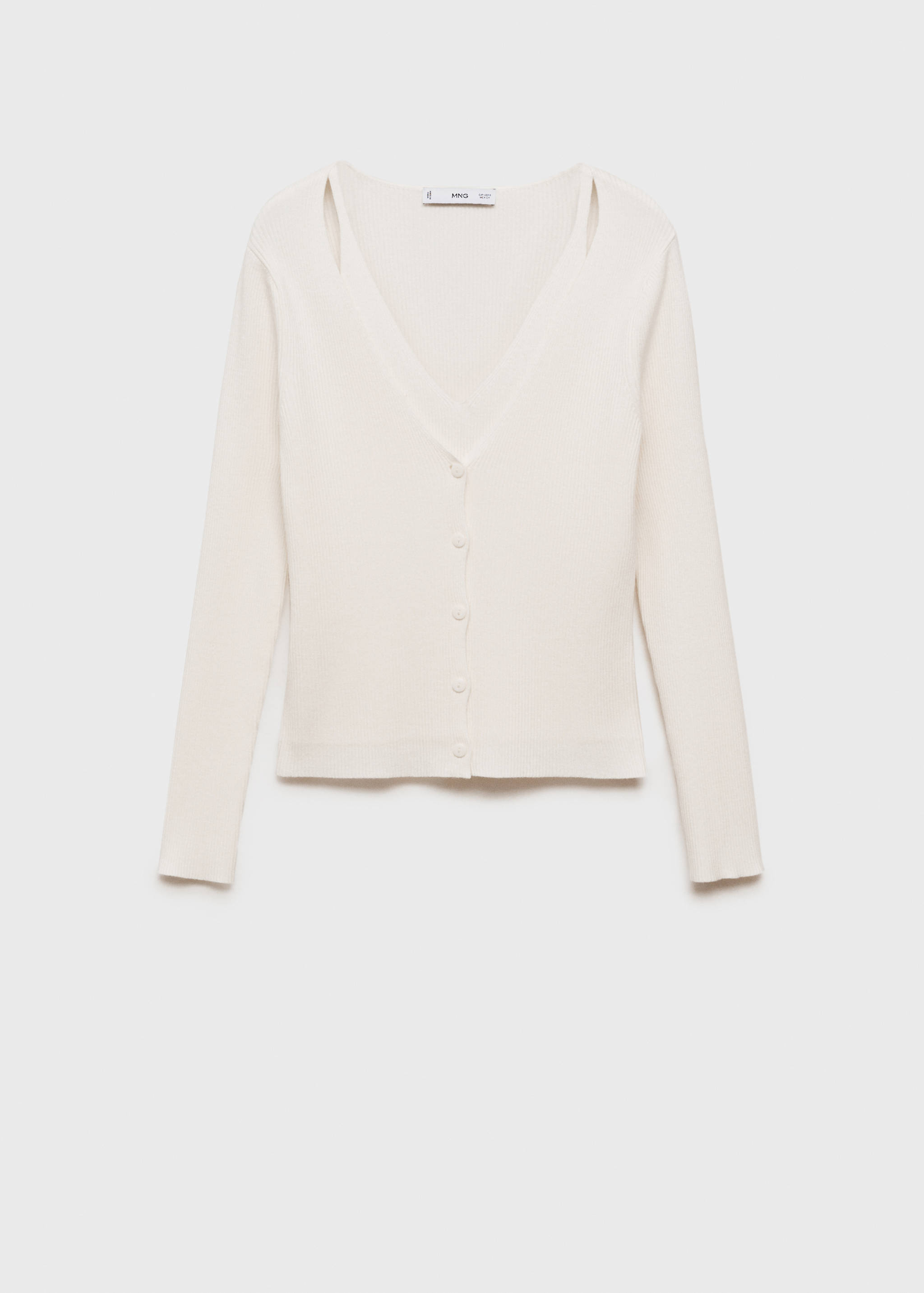 Combined V-neck knitted cardigan - Article without model