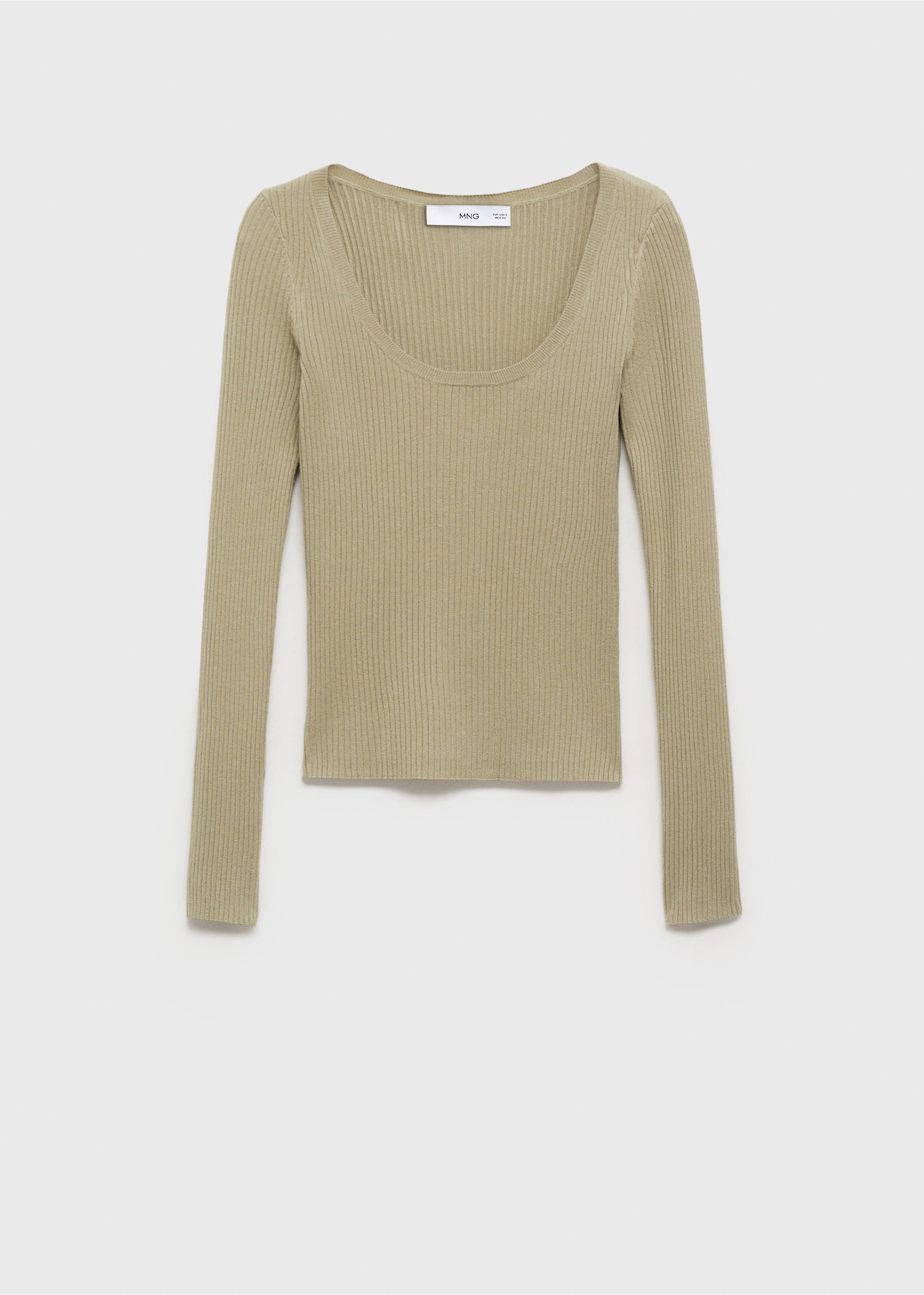 Rippstrickpullover - Artikel ohne Model, Khaki. Ref: 87025753-00.