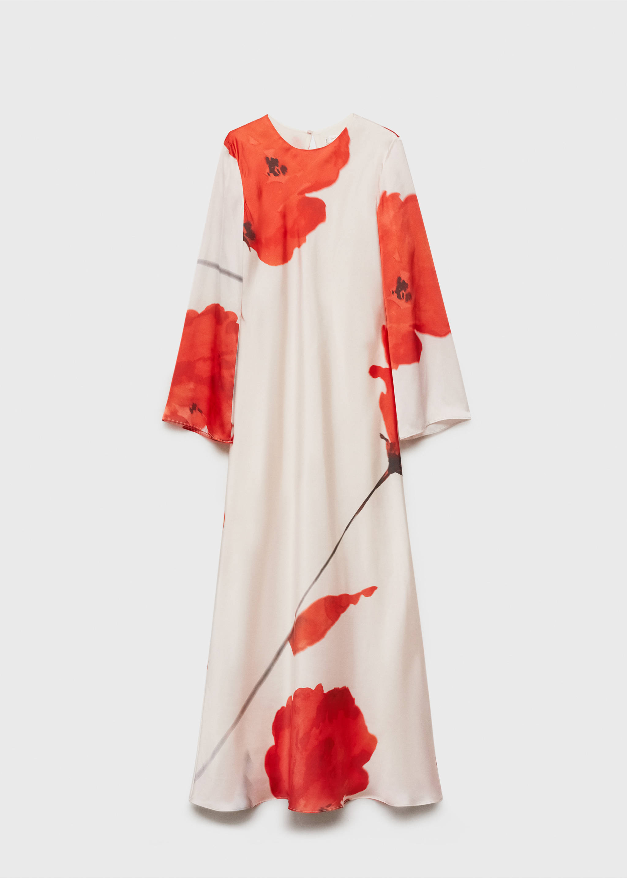 Satin dress with floral print - Article without model, Pastel Pink. Ref: 87025755-00.